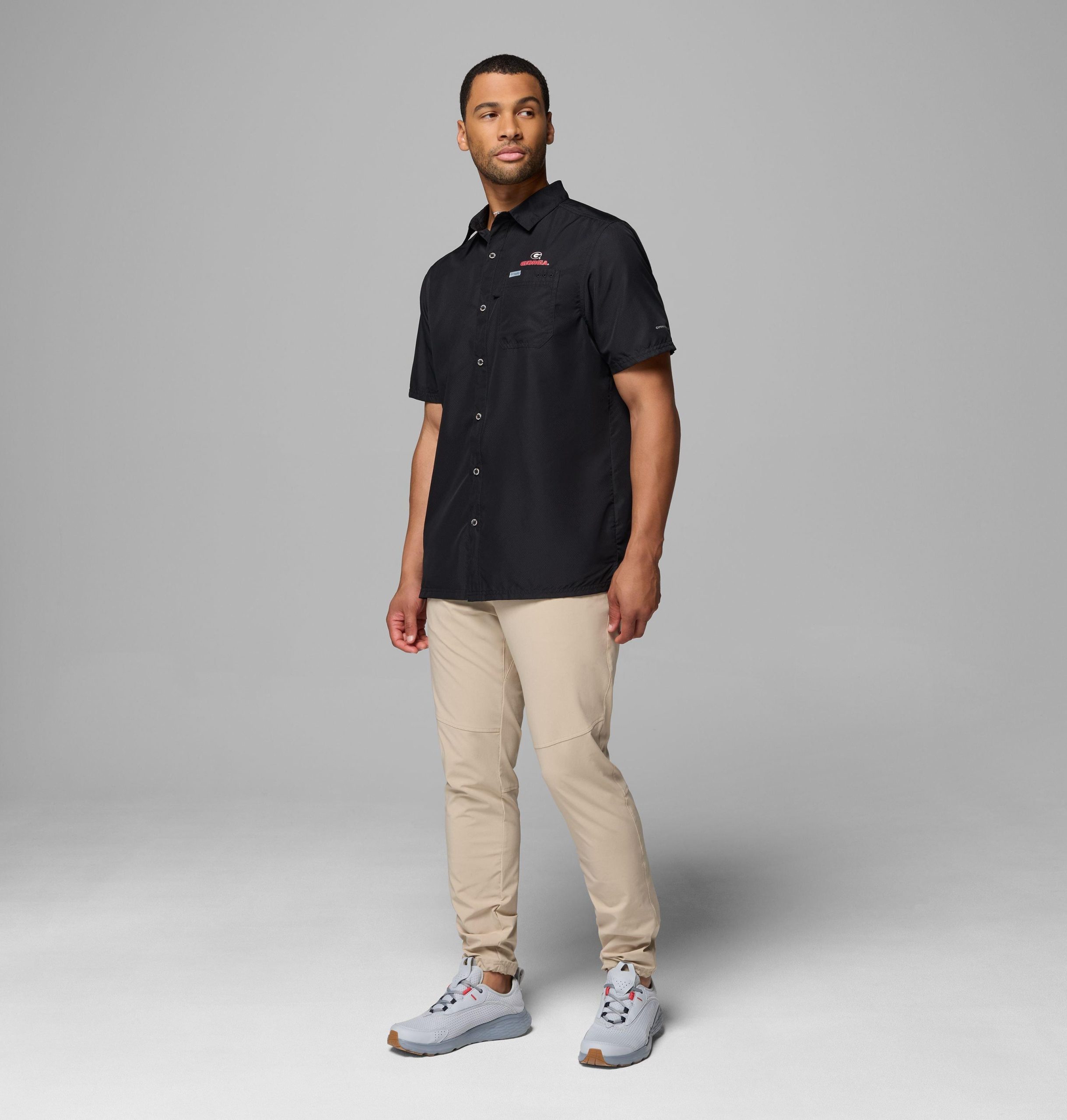 herre collegiate pfg slack tide camp-skjorte – georgia