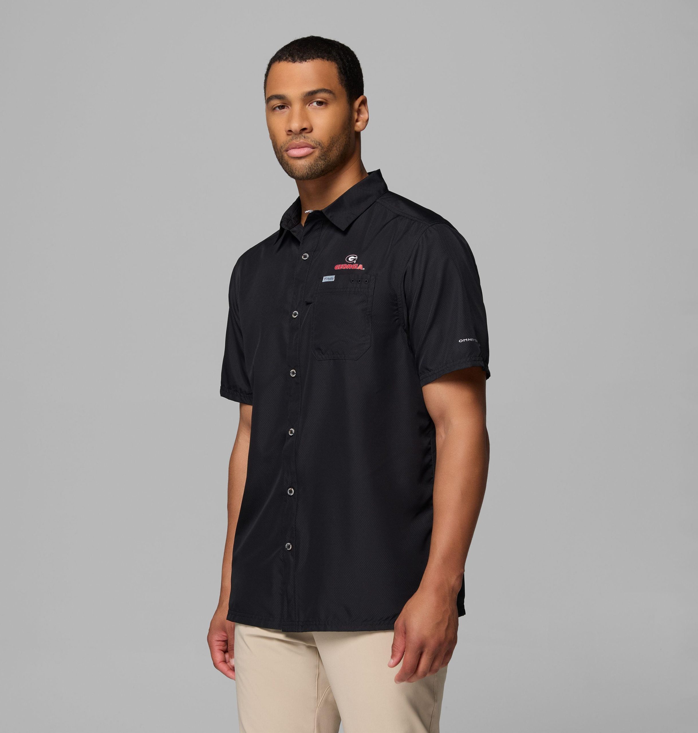 herre collegiate pfg slack tide camp-skjorte – georgia