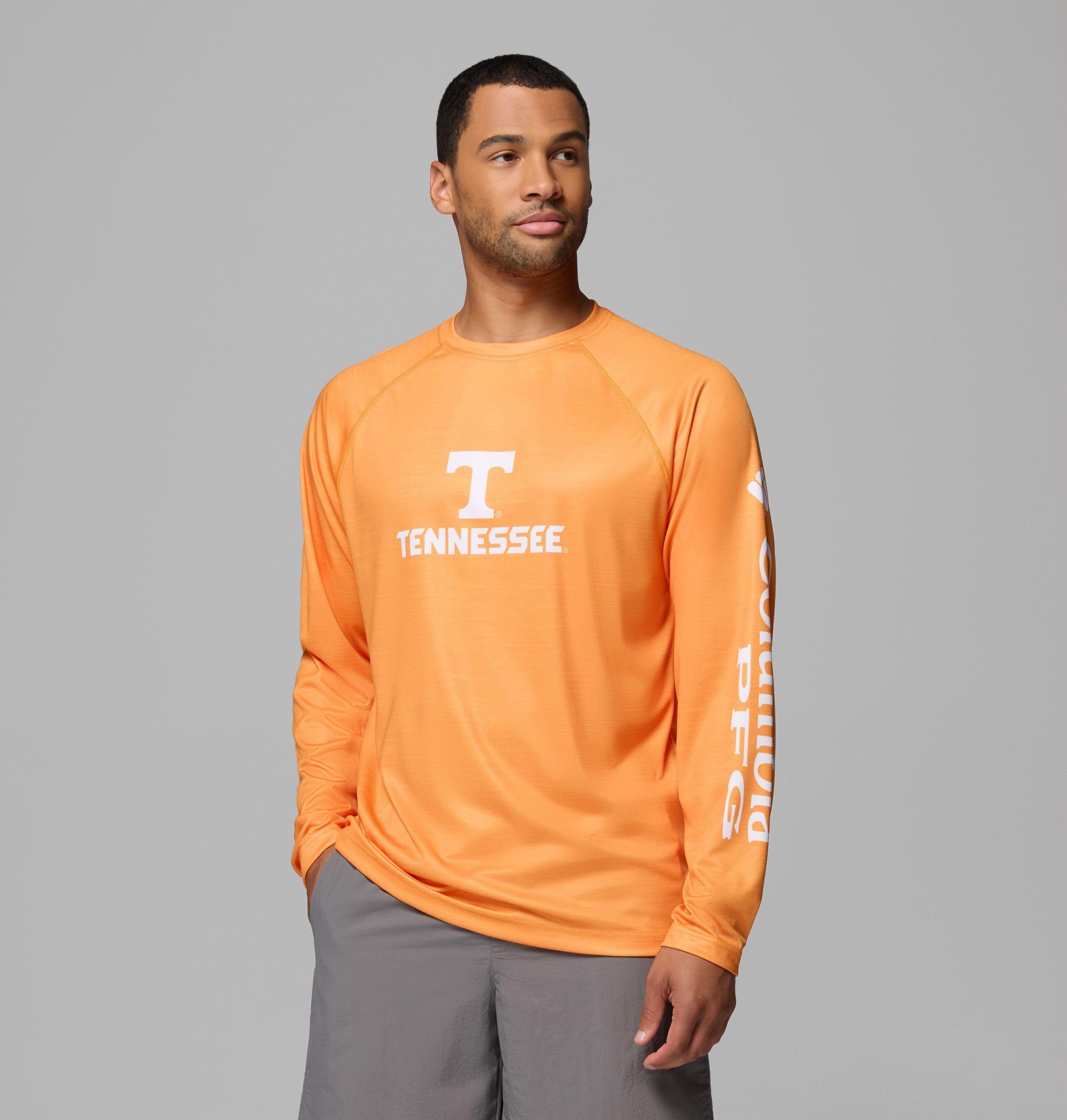 herre collegiate pfg terminal tackle heather langermet skjorte - tennessee