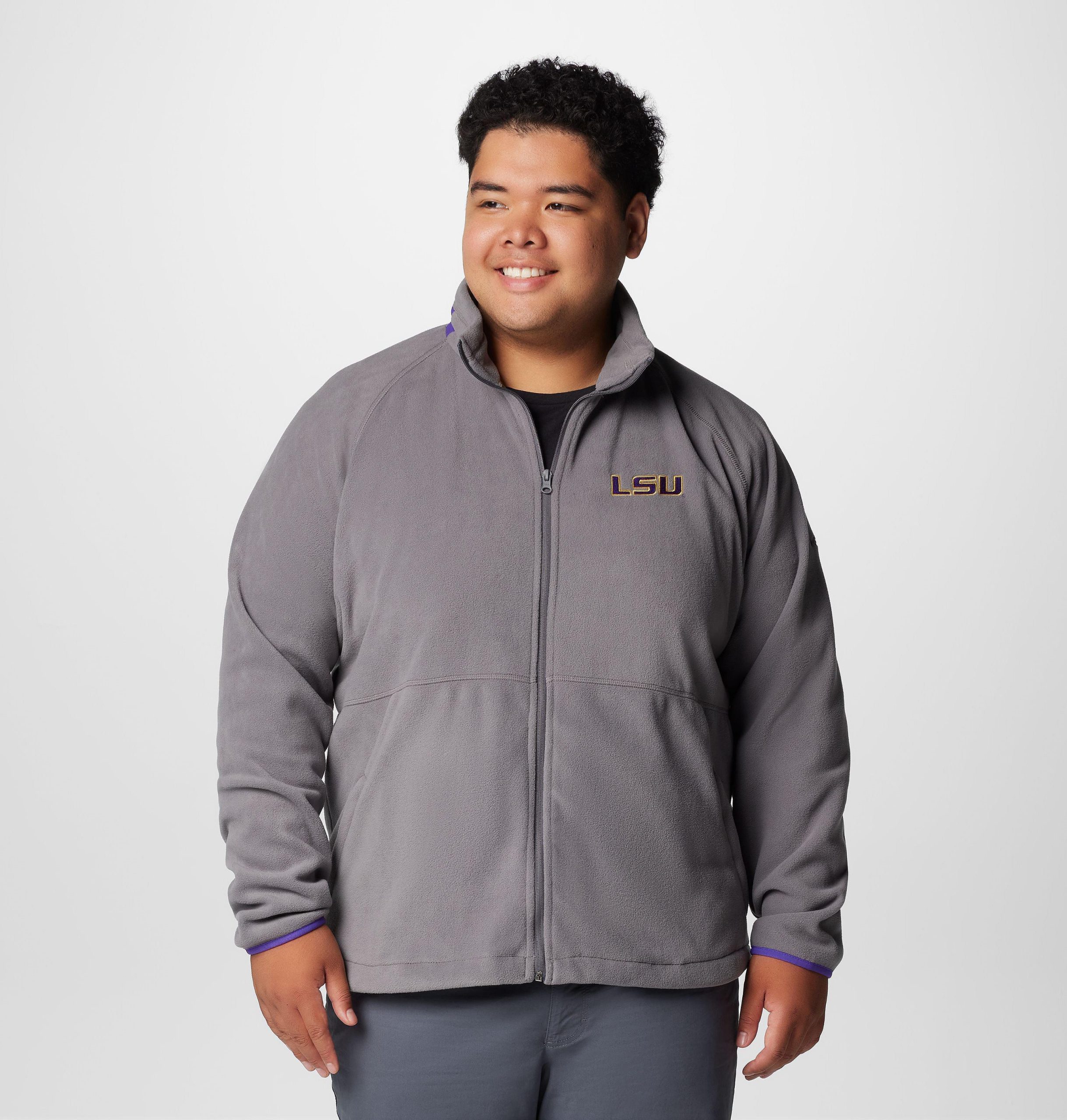 herre collegiate flanker iv fleecejakke – stor – lsu