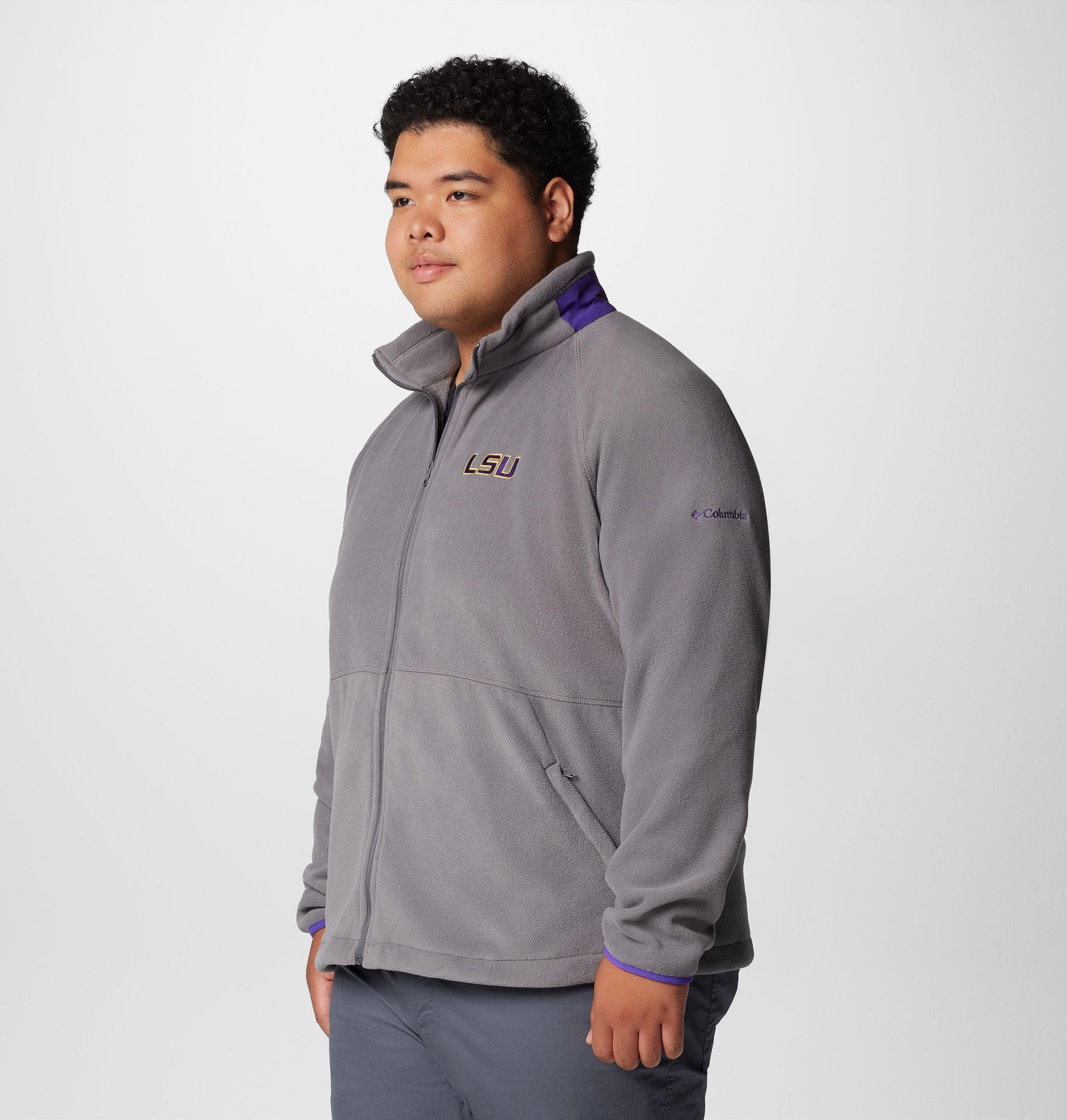 herre collegiate flanker iv fleecejakke – stor – lsu