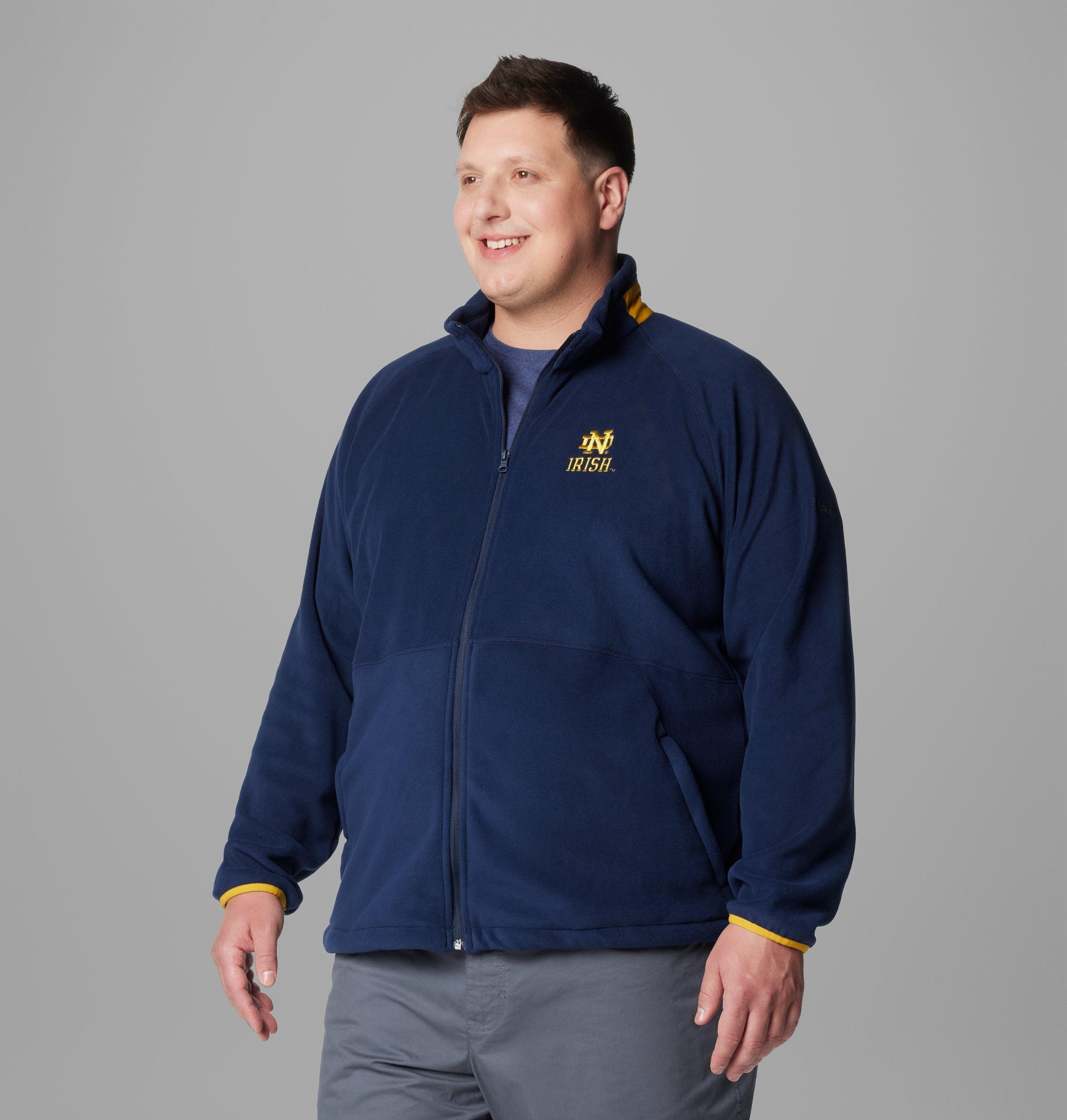 herre collegiate flanker iv fleecejakke – stor – notre dame