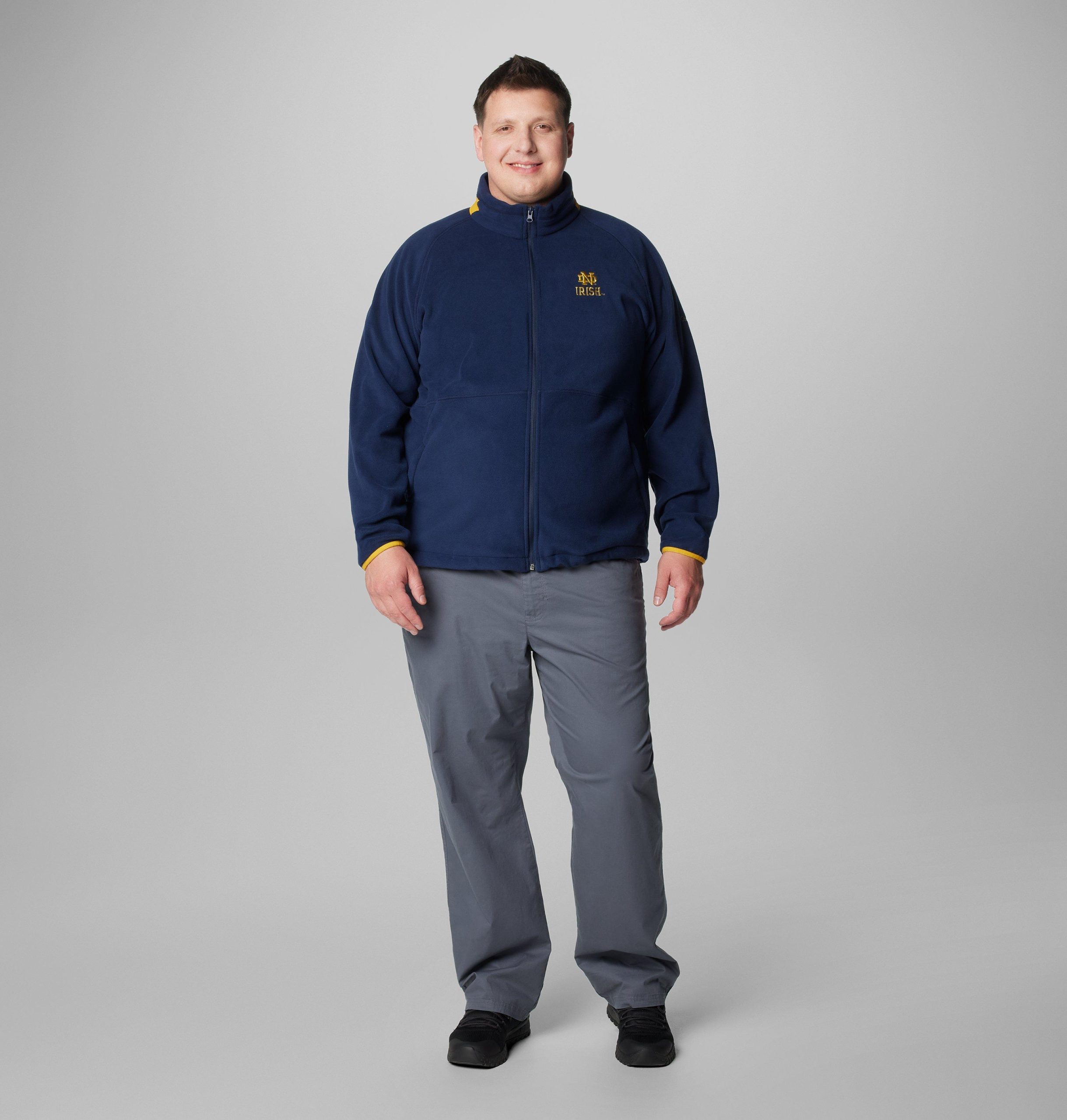herre collegiate flanker iv fleecejakke – stor – notre dame