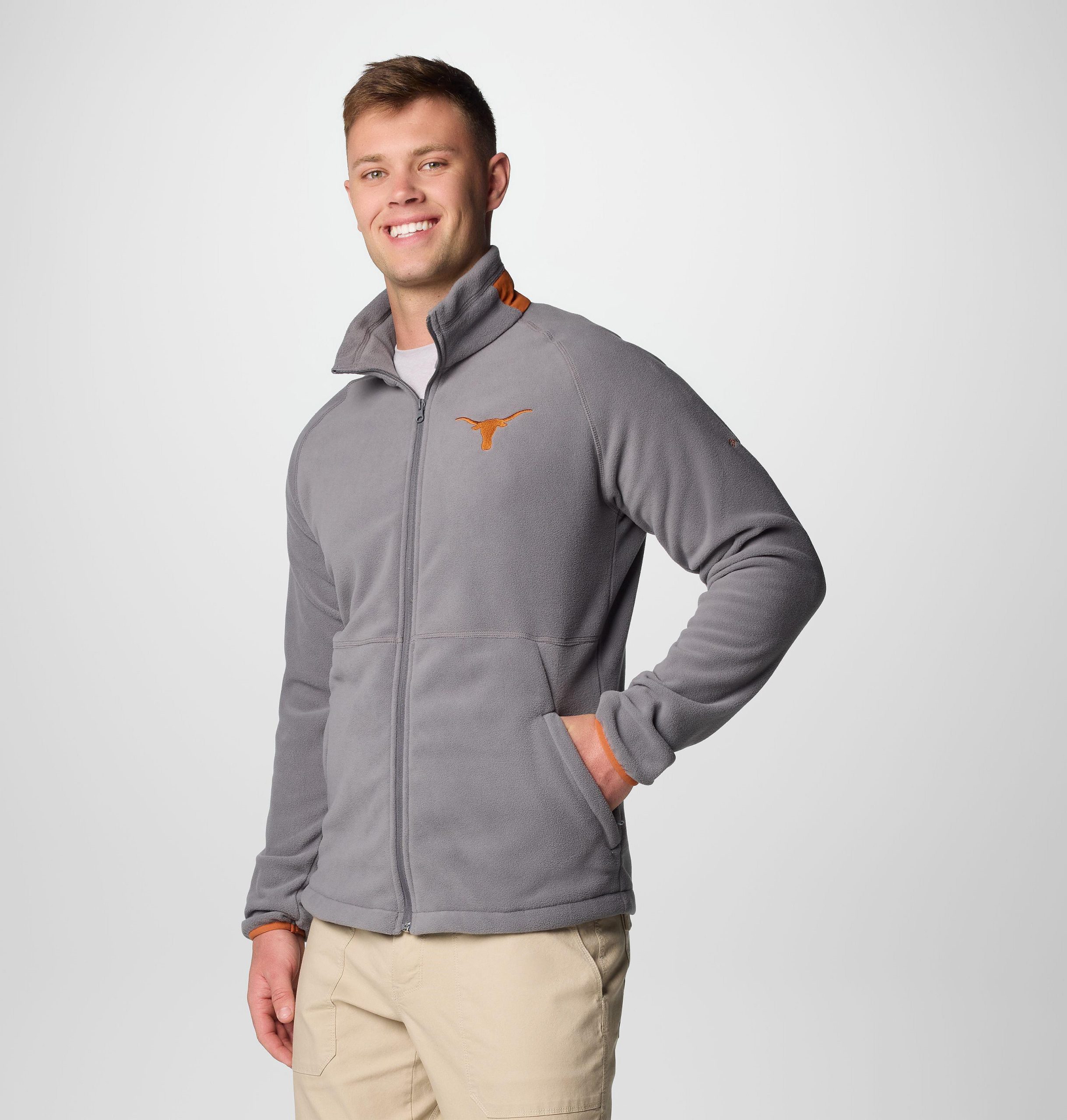 herre collegiate flanker iv fleecejakke – texas – tall