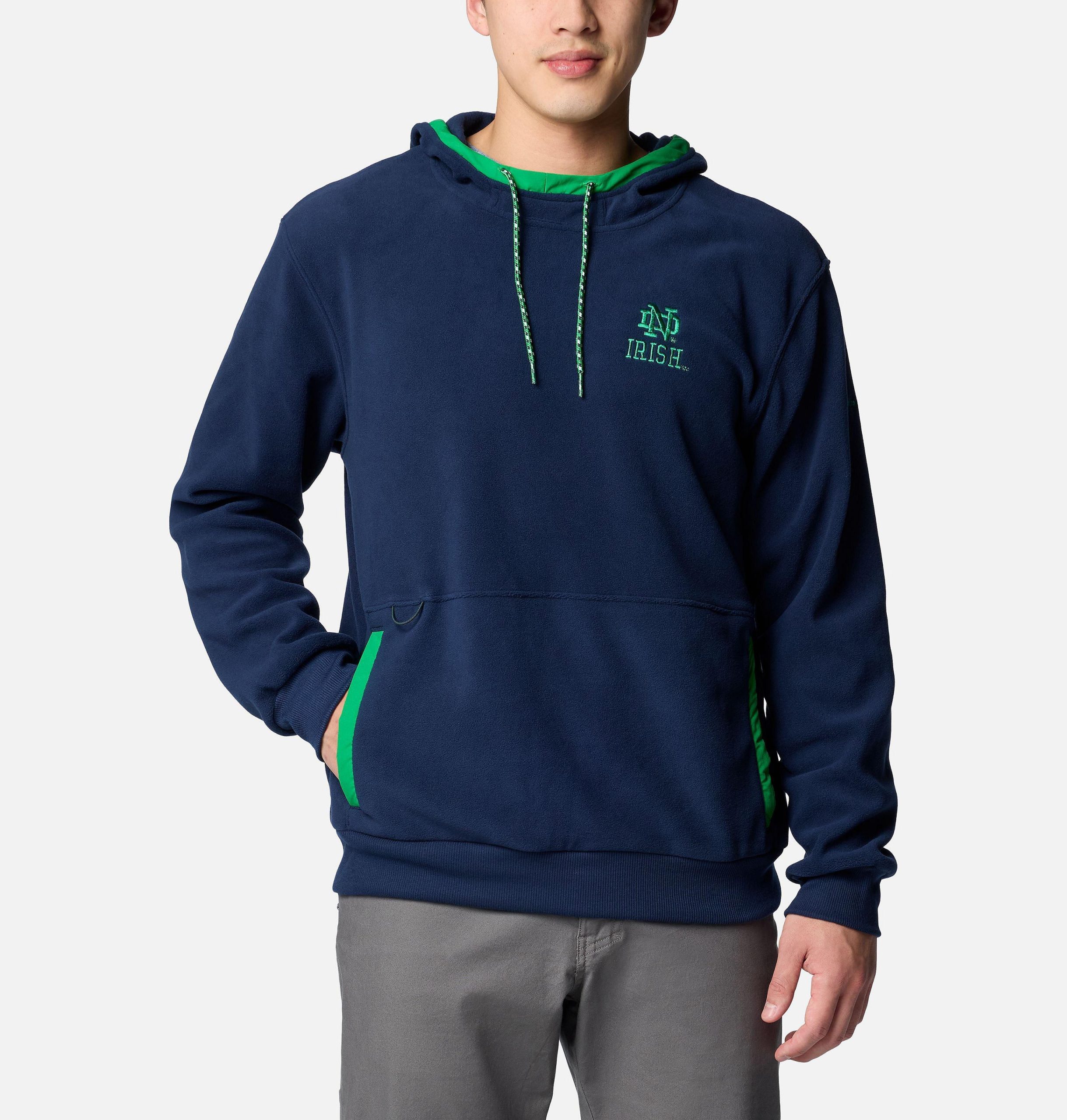 herre college flanker fleece hettegenser - notre dame