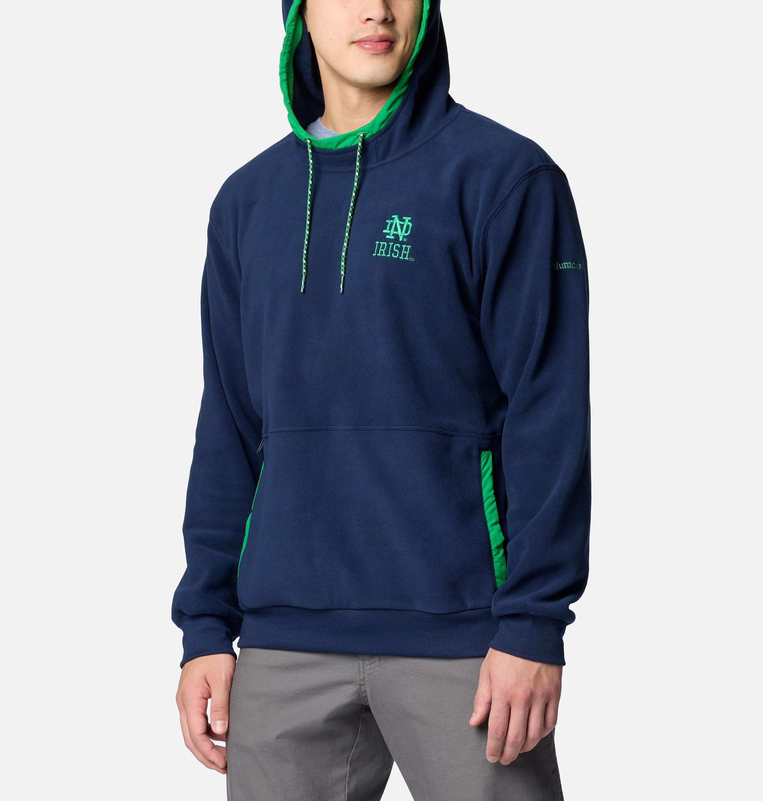 herre college flanker fleece hettegenser - notre dame