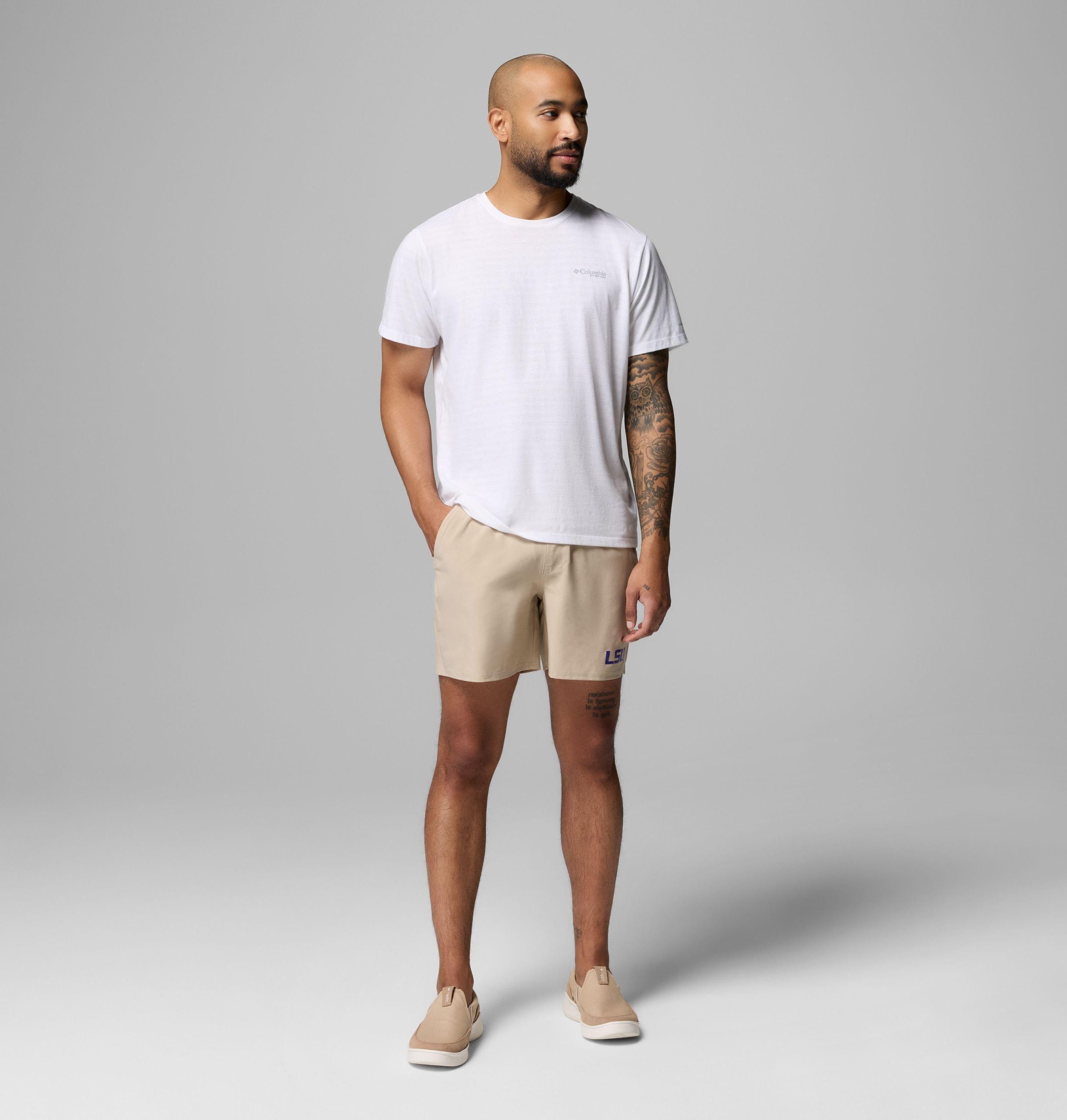 herre collegiate pfg terminal roamer stretch shorts – lsu