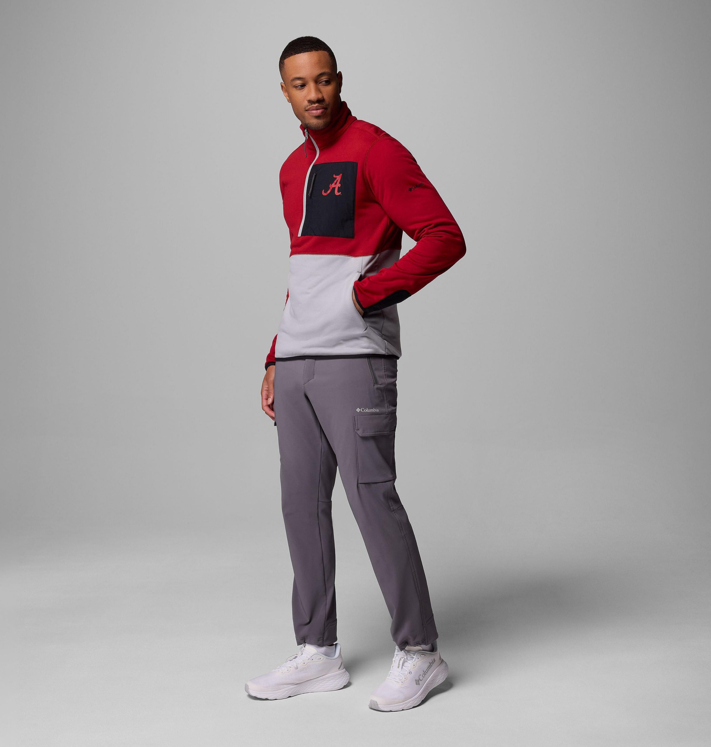 herre collegiate columbia hike half zip-jakke – alabama