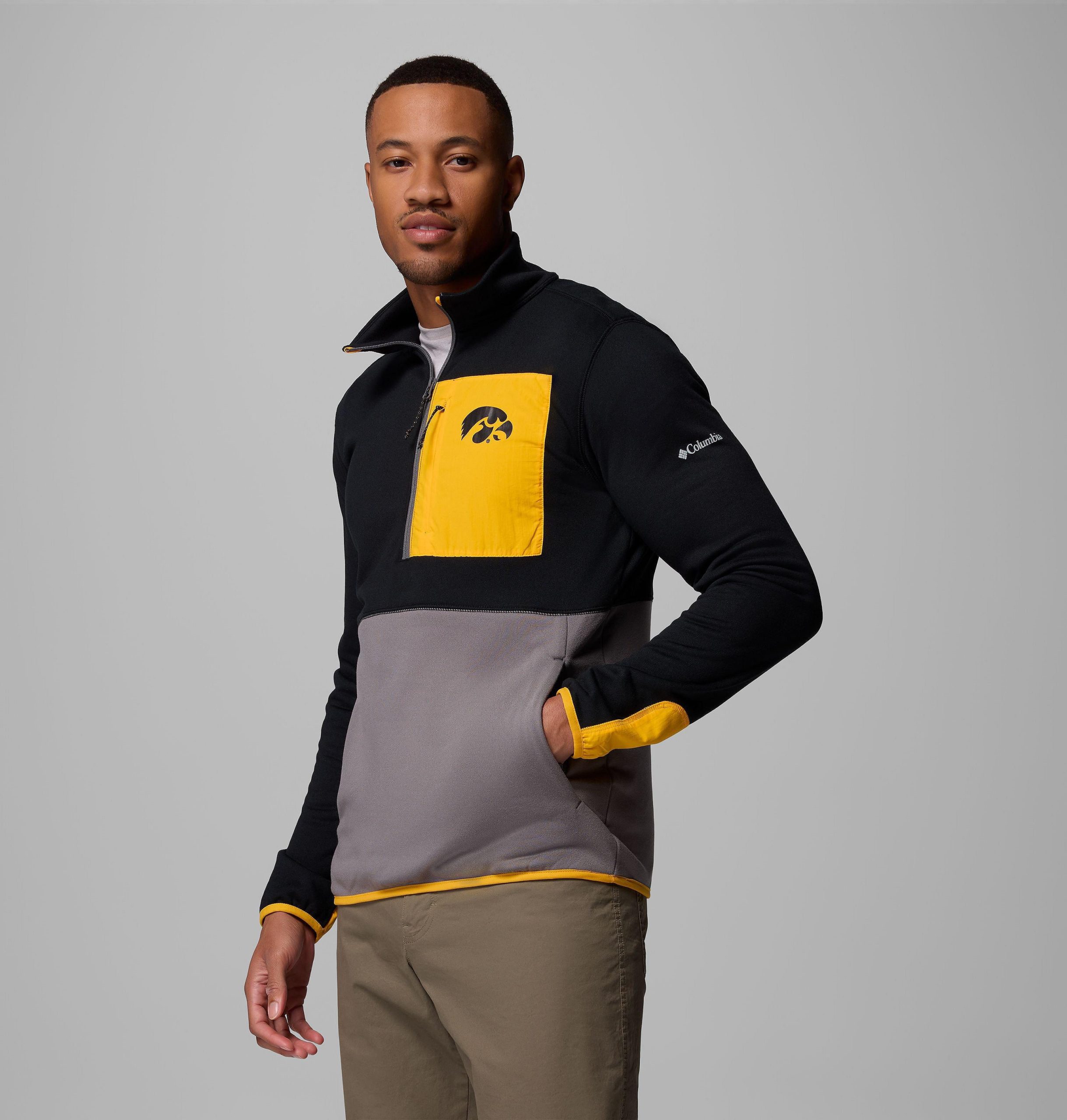 herre collegiate columbia hike half zip-jakke – iowa