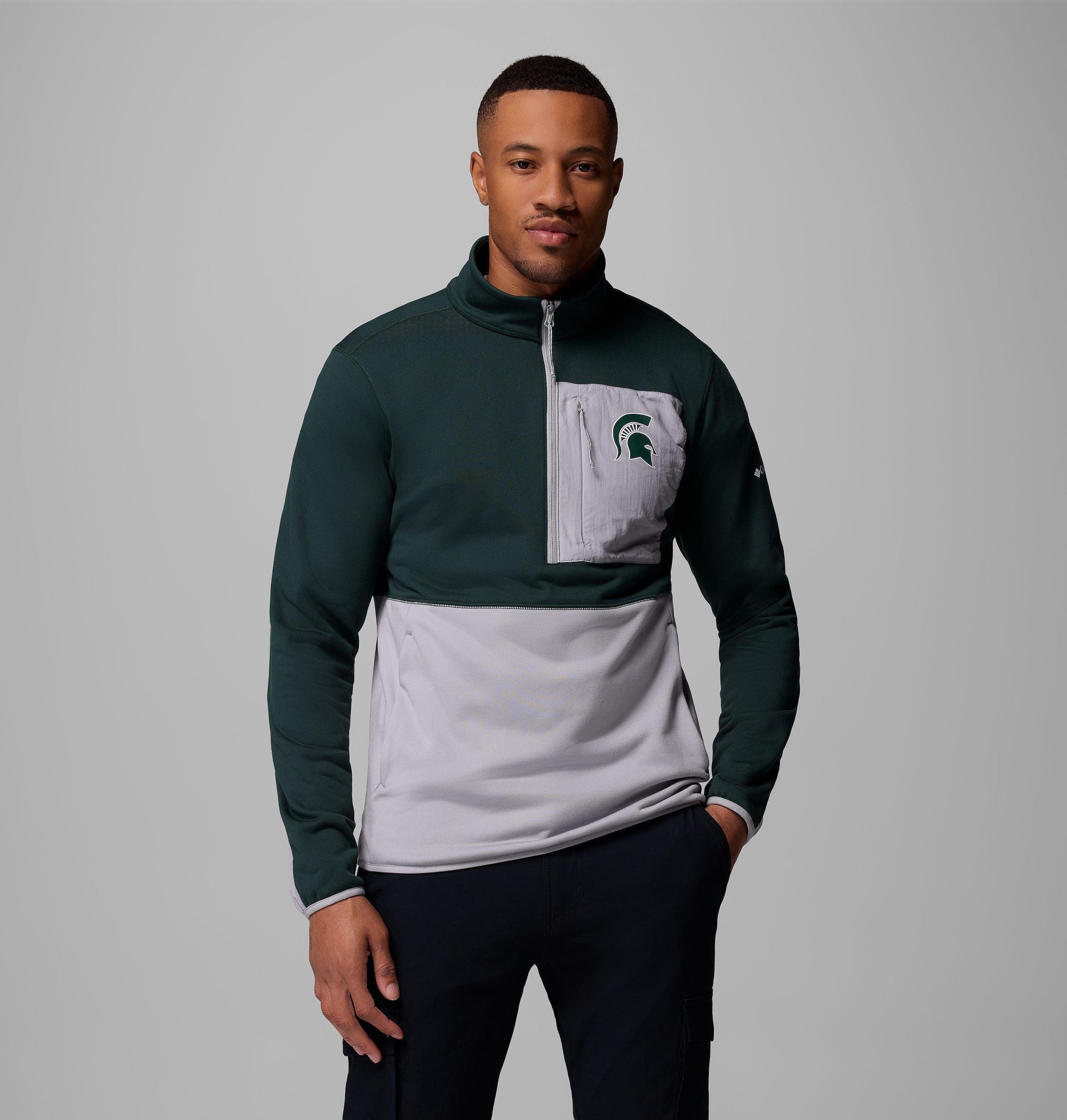 herre collegiate columbia hike half zip jakke – michigan state