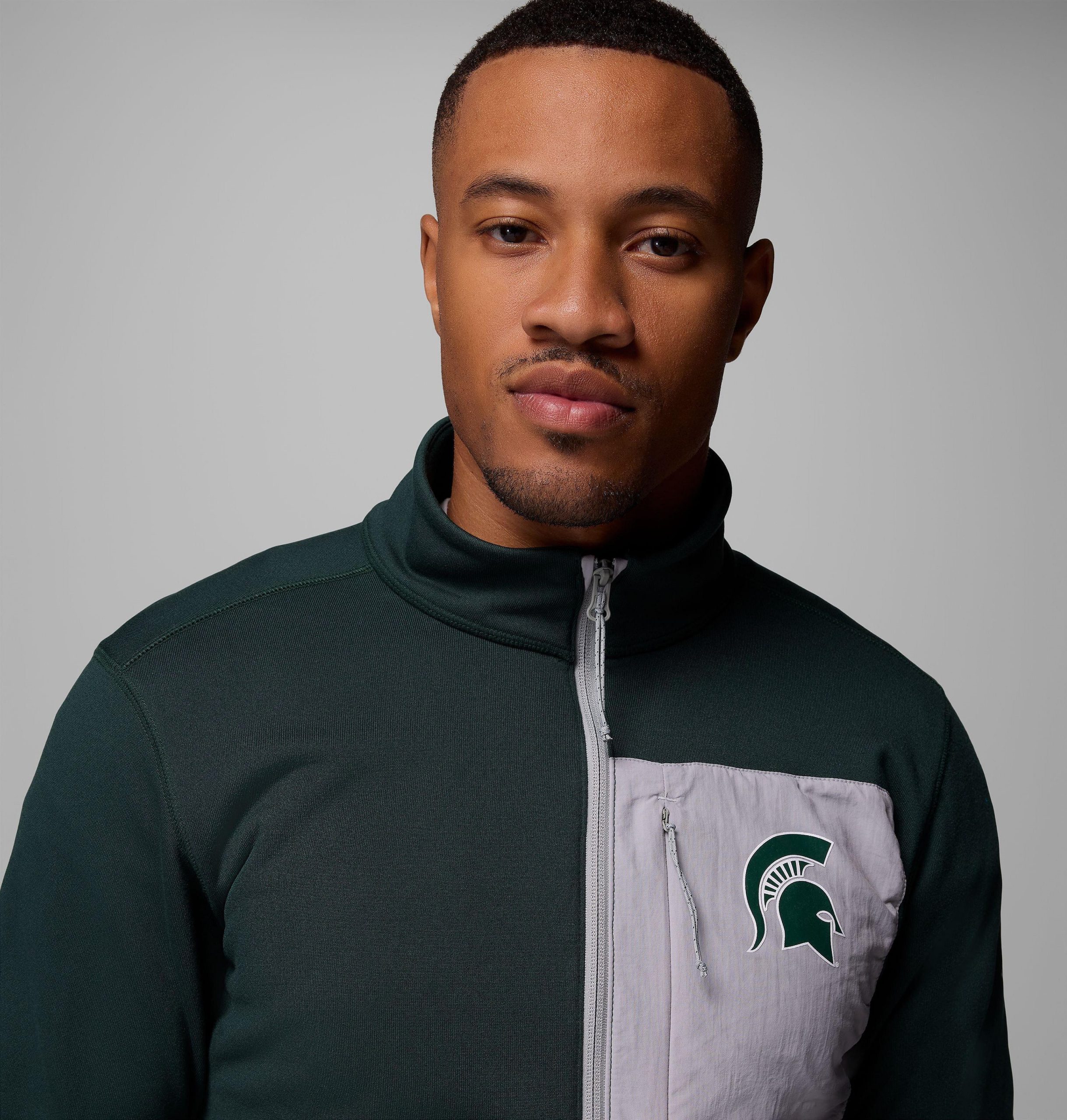 herre collegiate columbia hike half zip jakke – michigan state