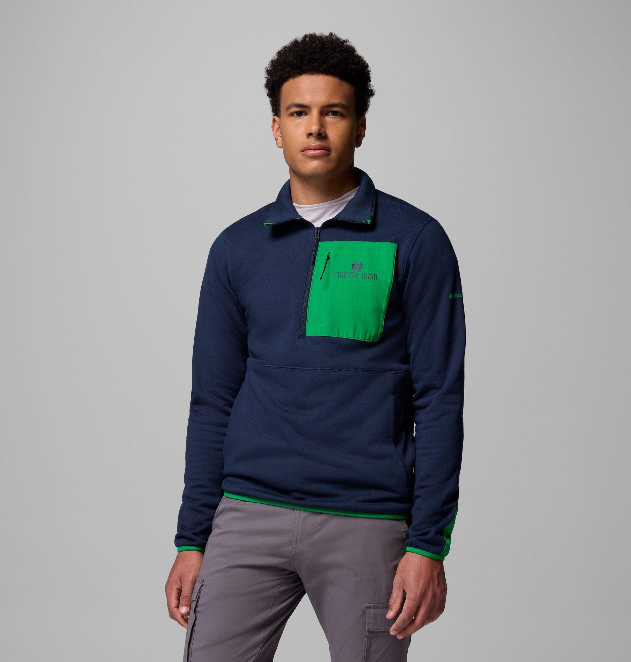 herre collegiate columbia hike half zip jakke - notre dame