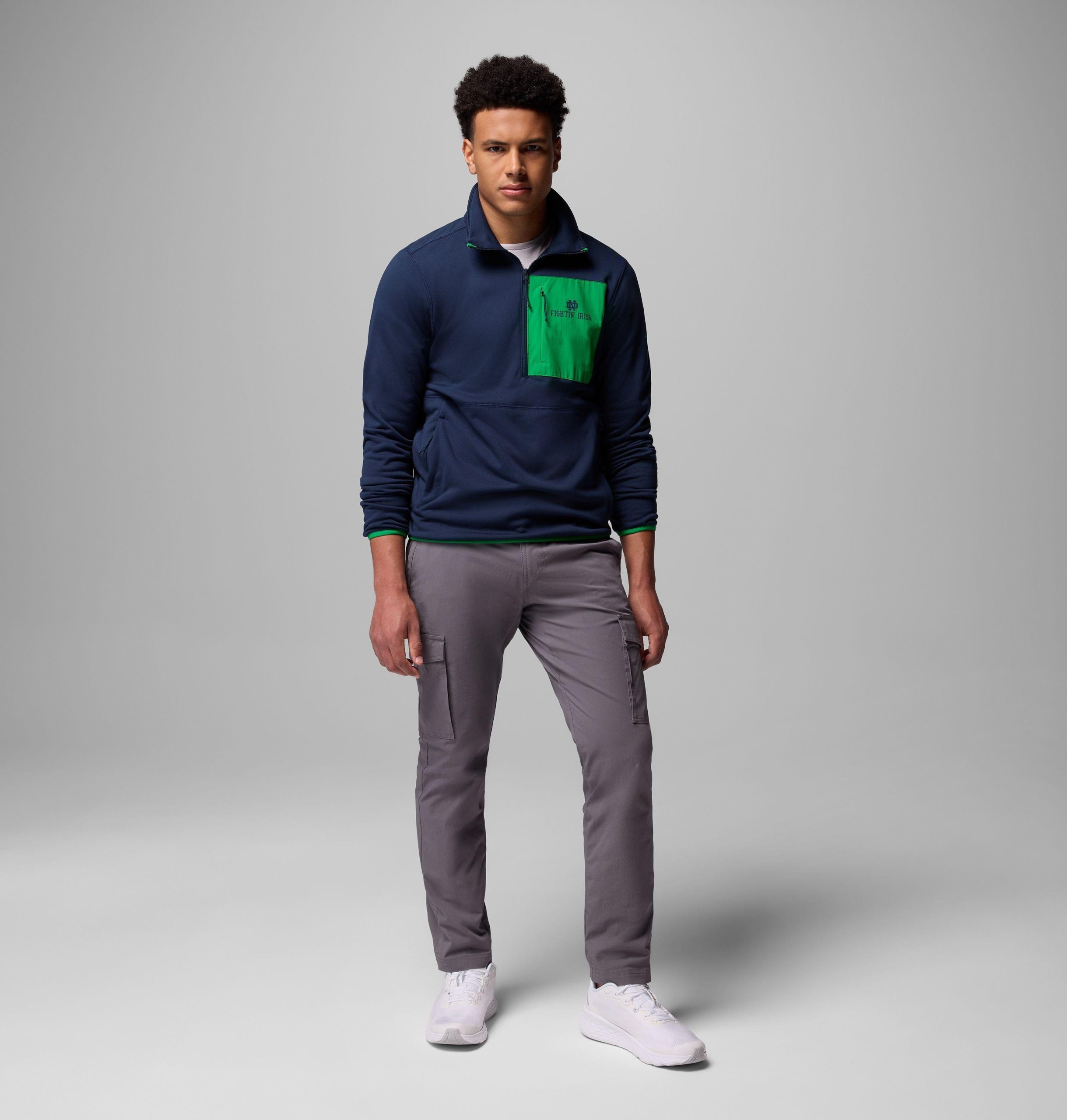 herre collegiate columbia hike half zip jakke - notre dame