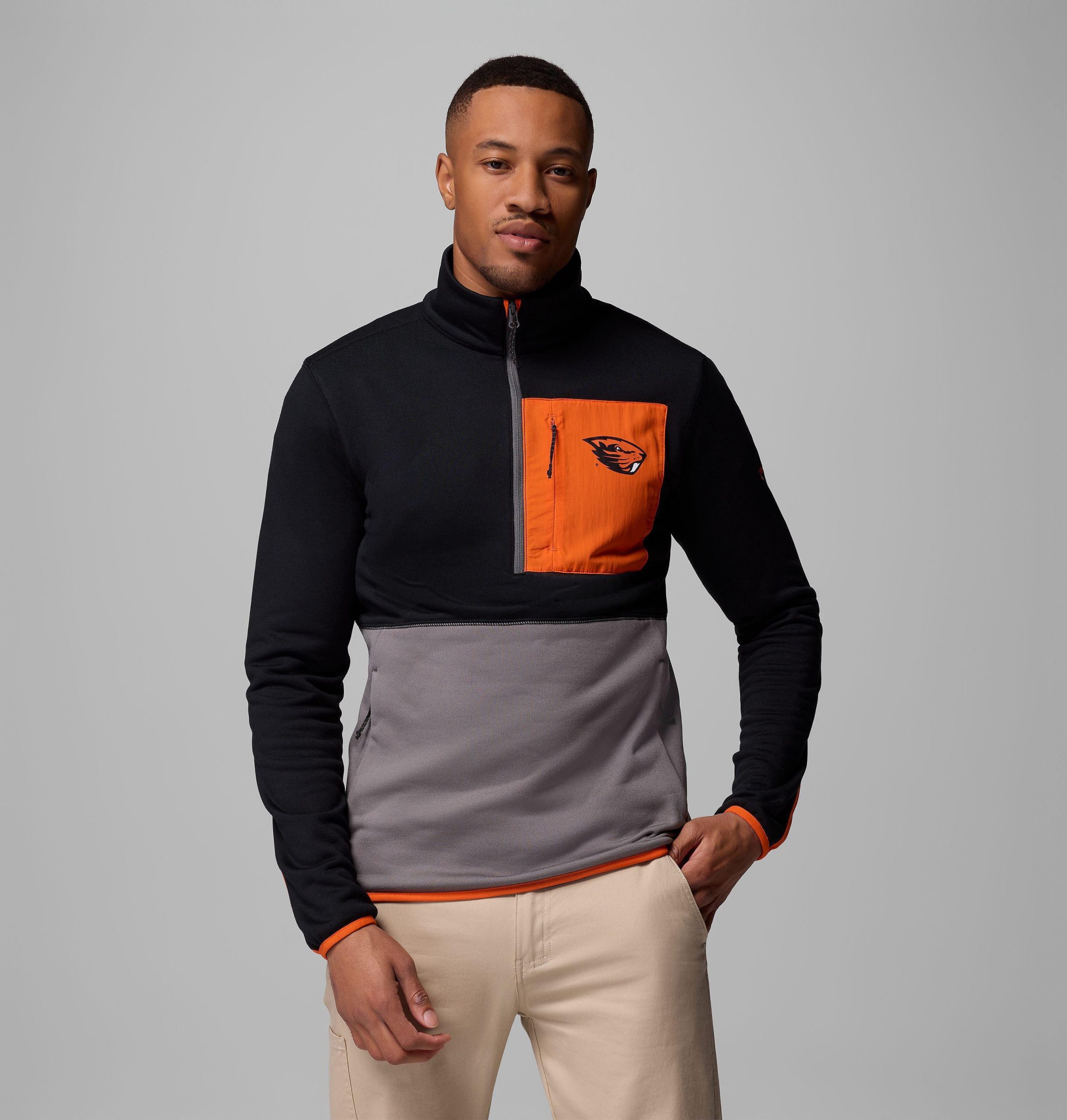 herre collegiate columbia hike half zip jakke – oregon state