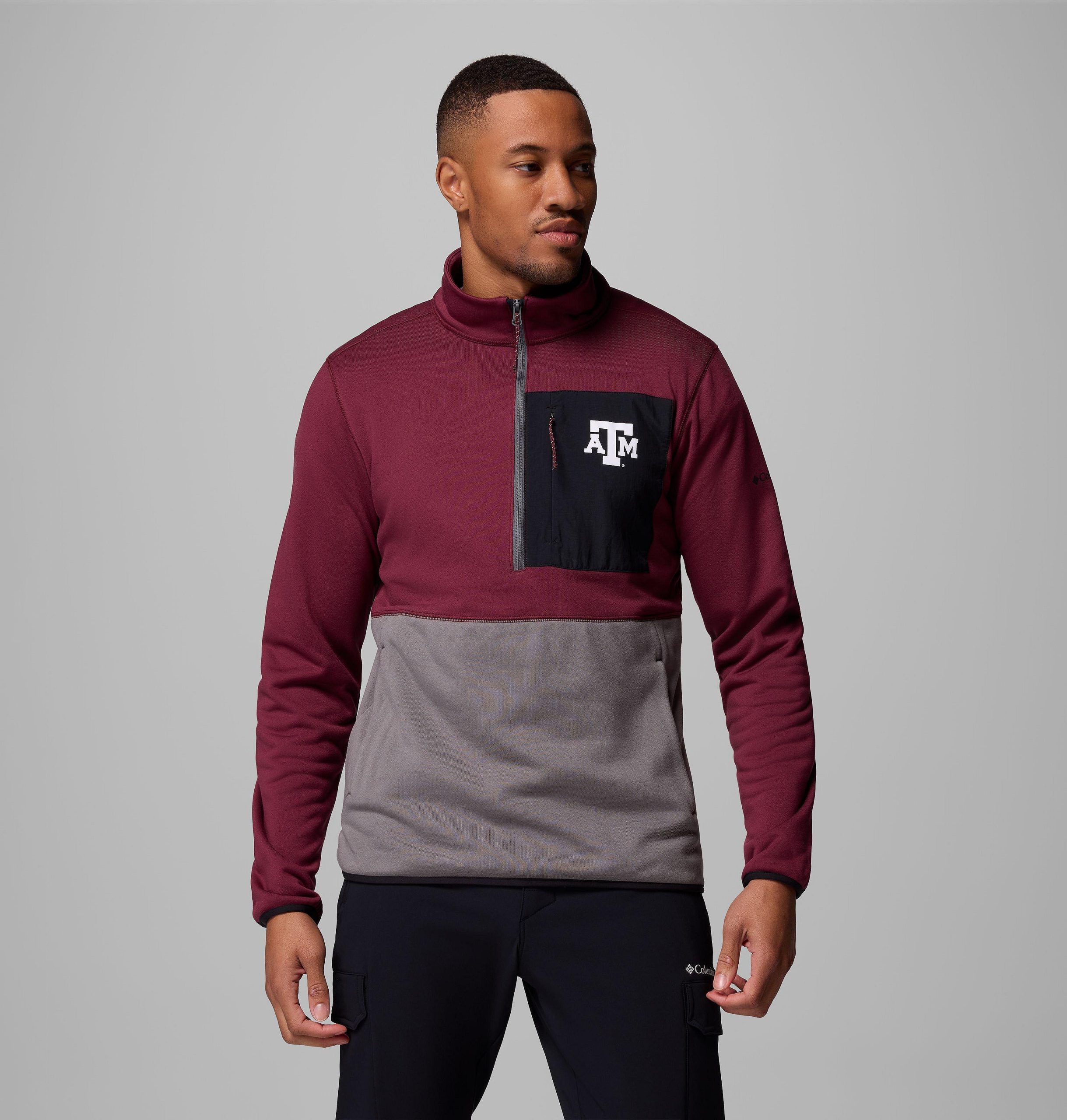 herre collegiate columbia hike half zip jakke – texas am