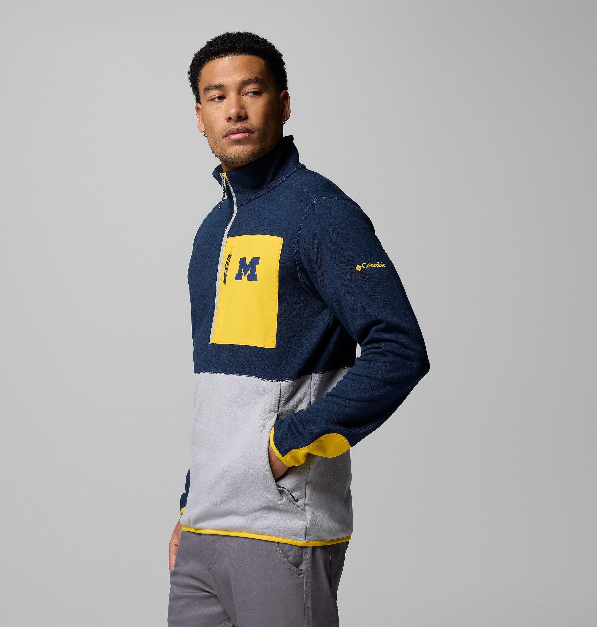 herre collegiate columbia hike half zip-jakke – michigan