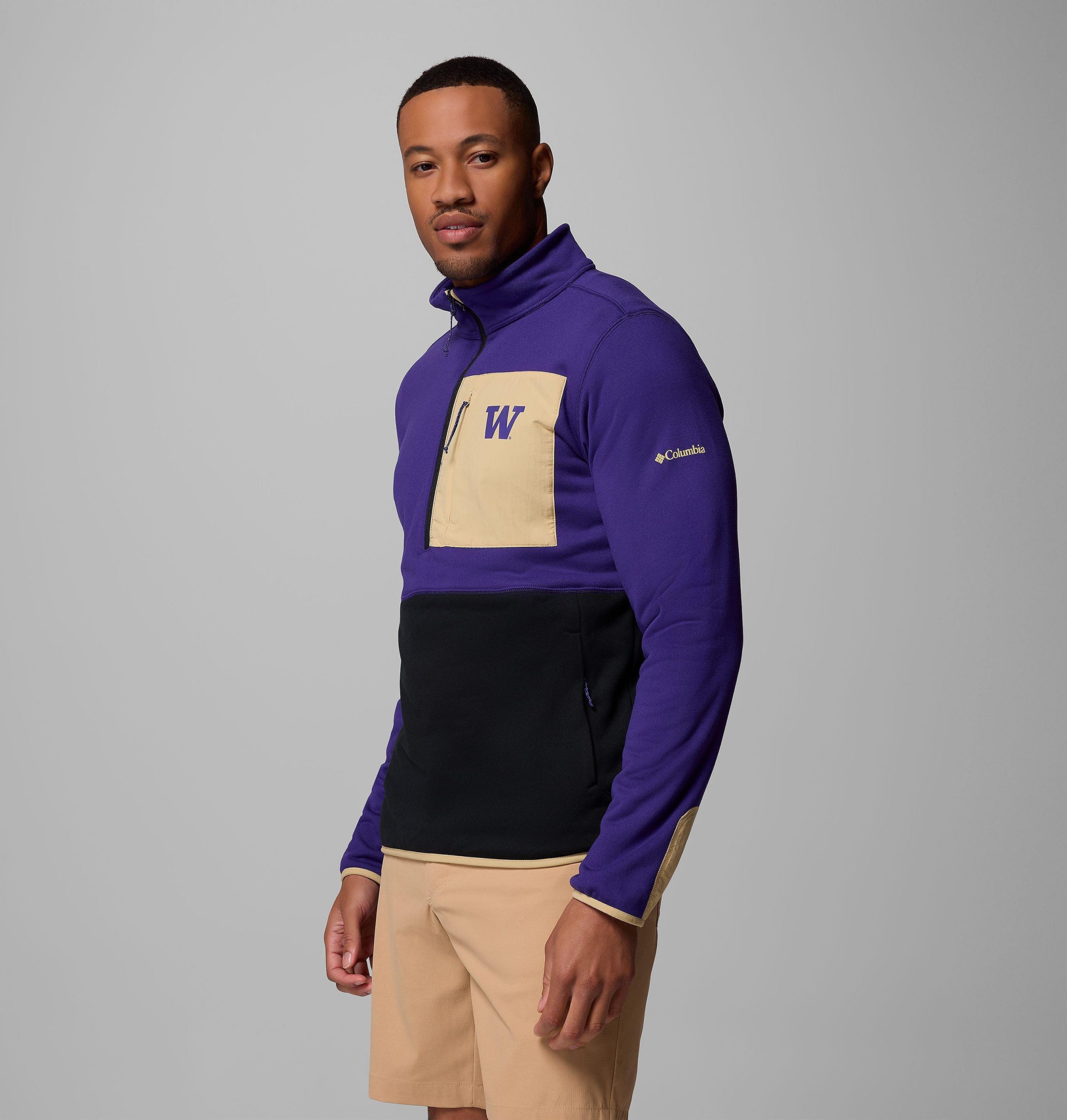 herre collegiate columbia hike half zip-jakke – washington