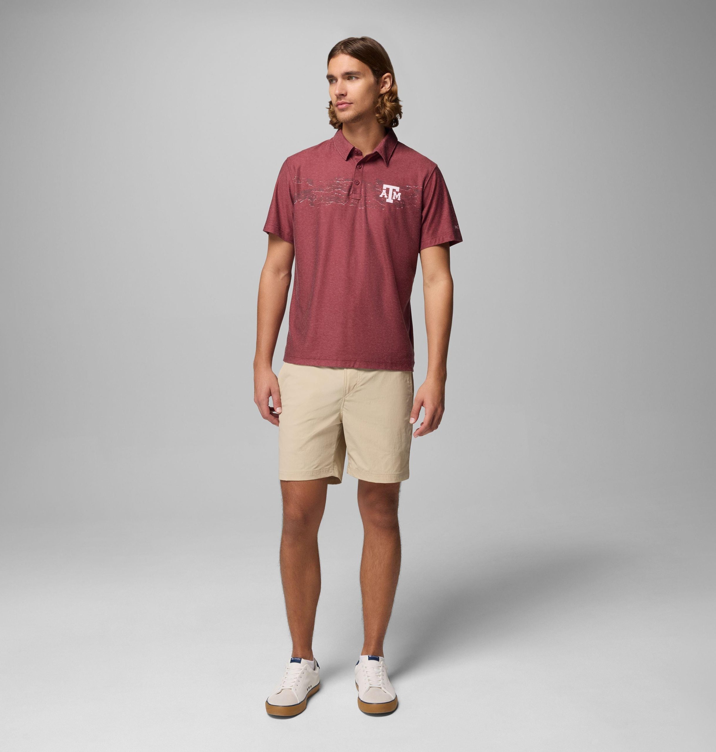 herre collegiate thistletown hills printed polo – texas am