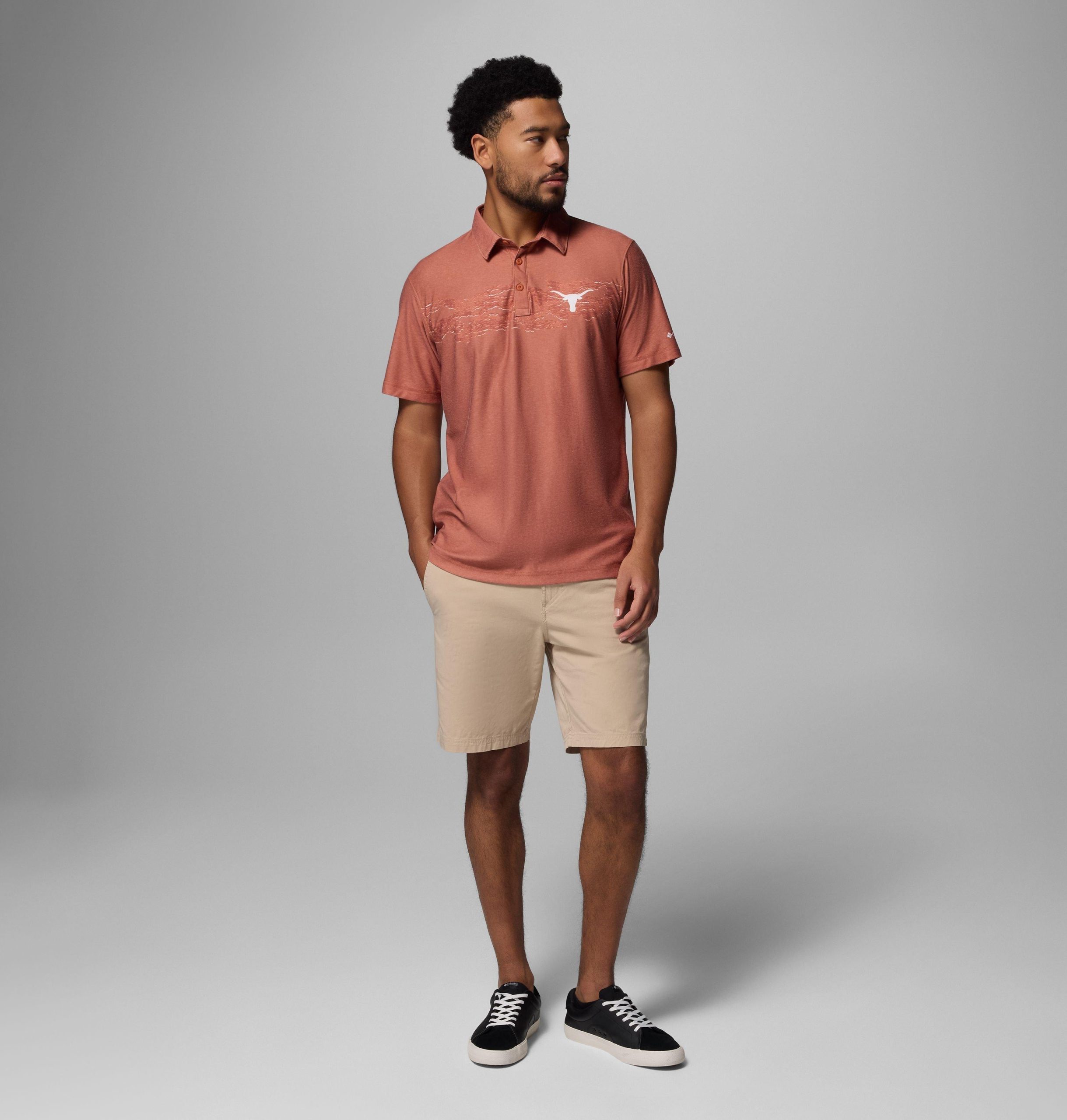 herre collegiate thistletown hills printed polo – texas