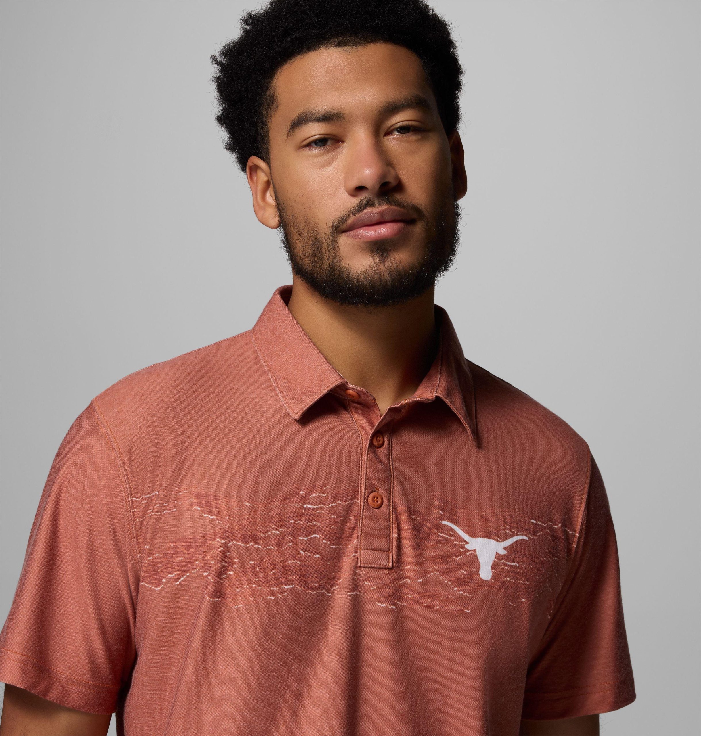 herre collegiate thistletown hills printed polo – texas