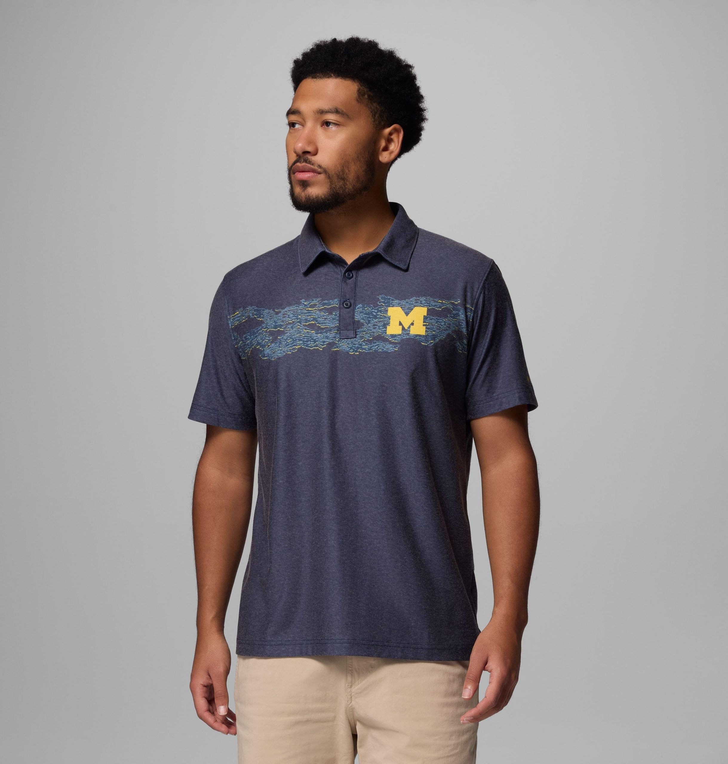 herre collegiate thistletown hills printed polo – michigan