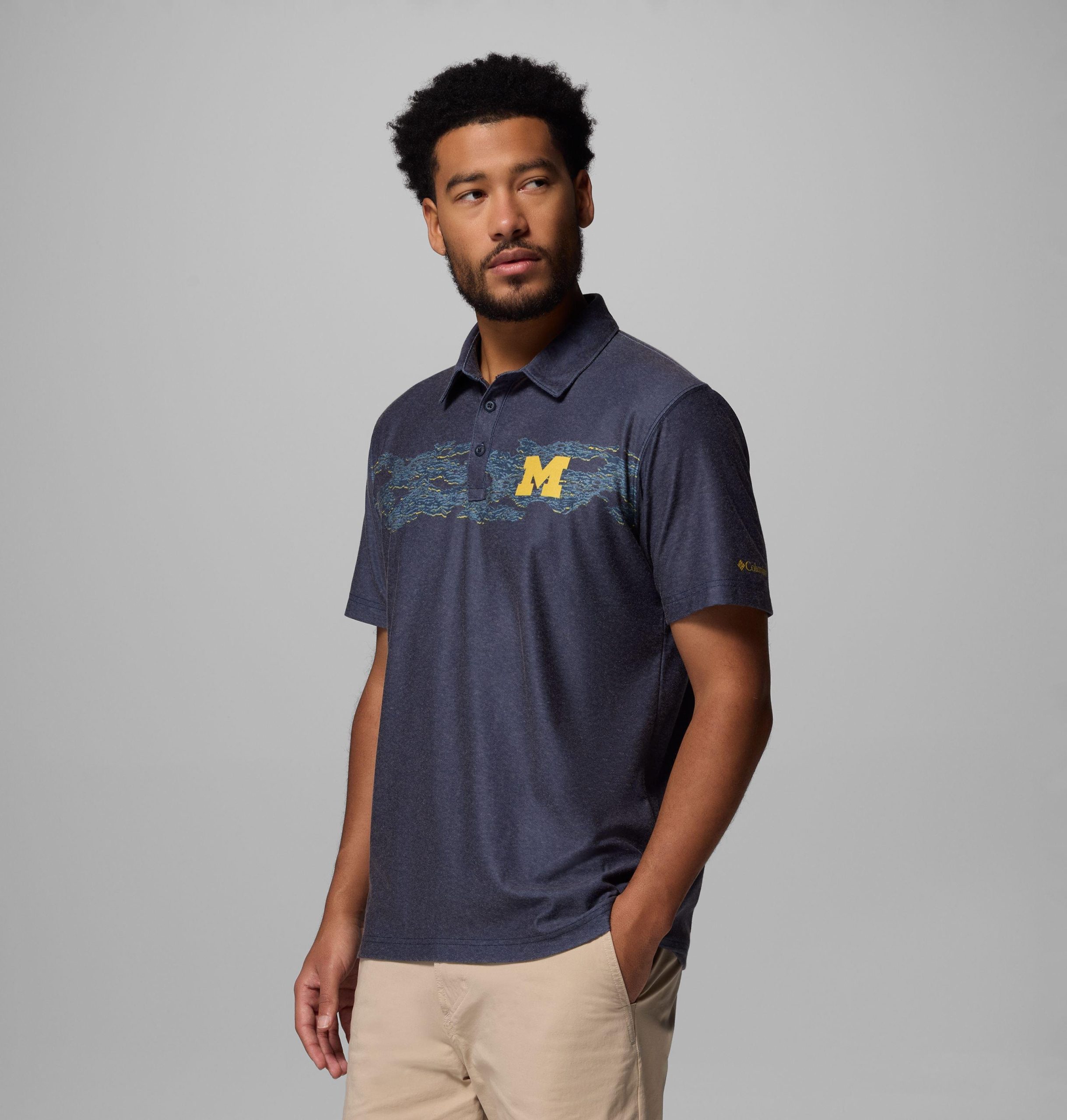 herre collegiate thistletown hills printed polo – michigan