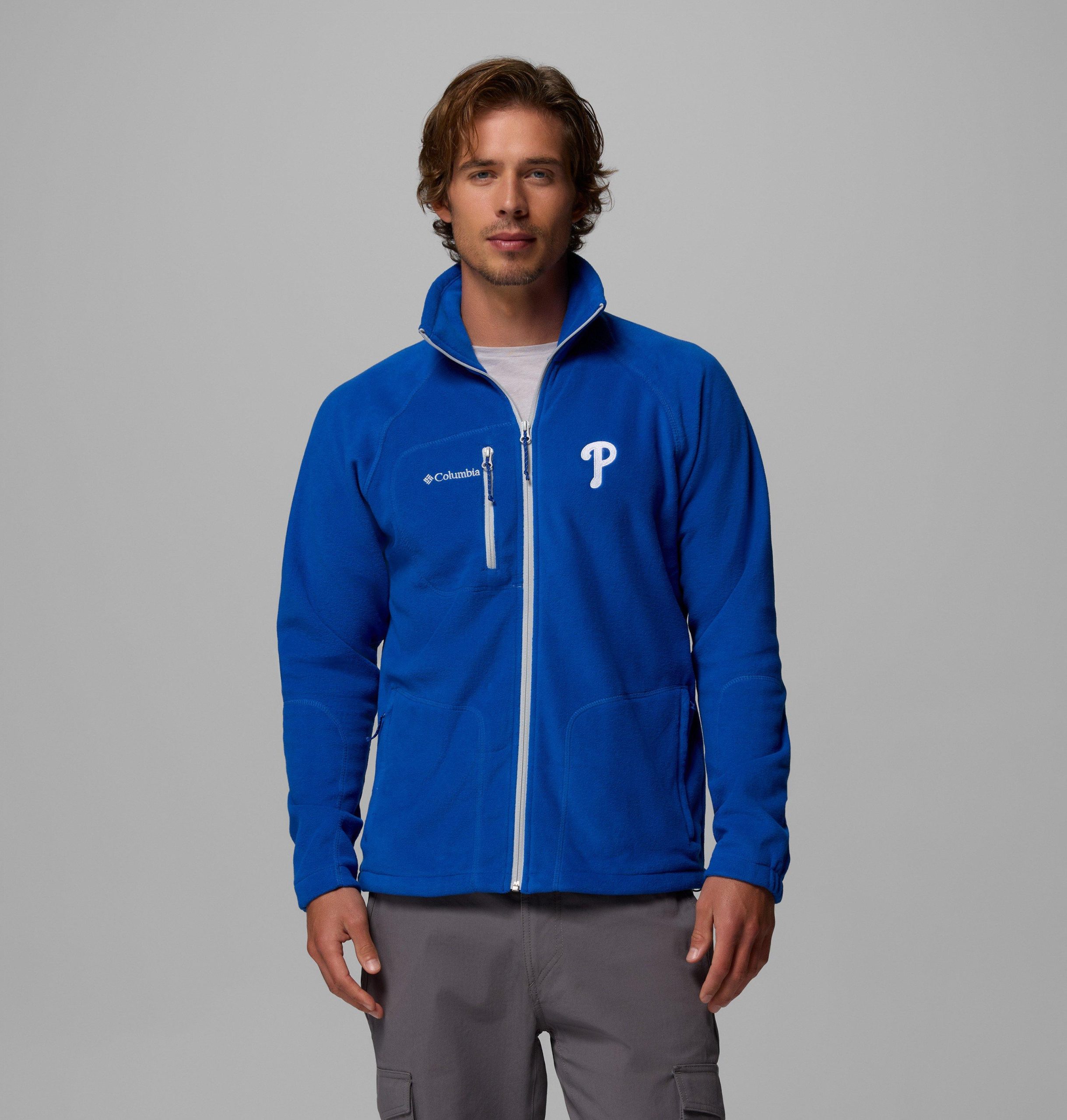 mlb fast trek ii full zip fleece - philadelphia phillies