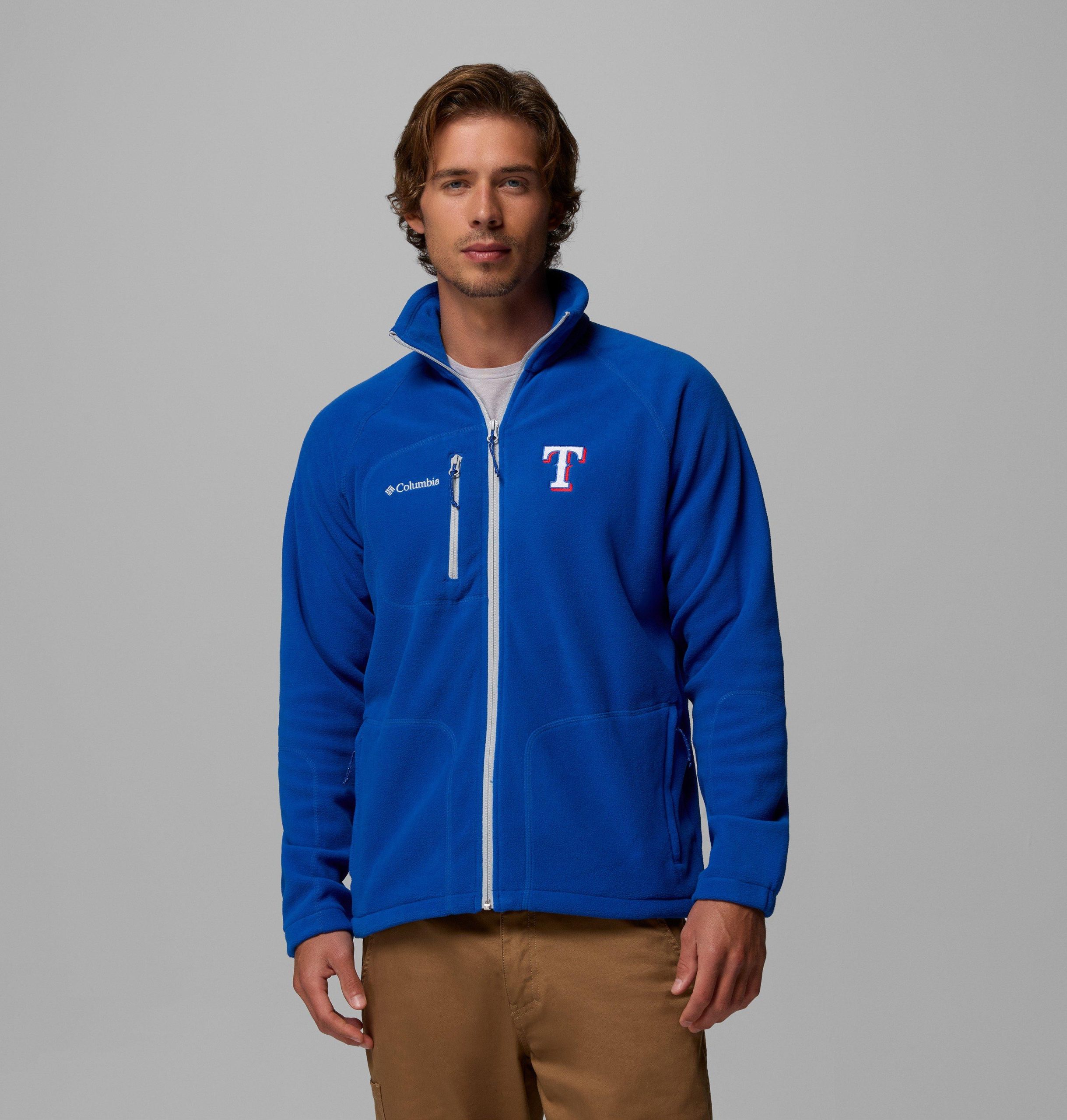 mlb fast trek ii full zip fleece - texas rangers