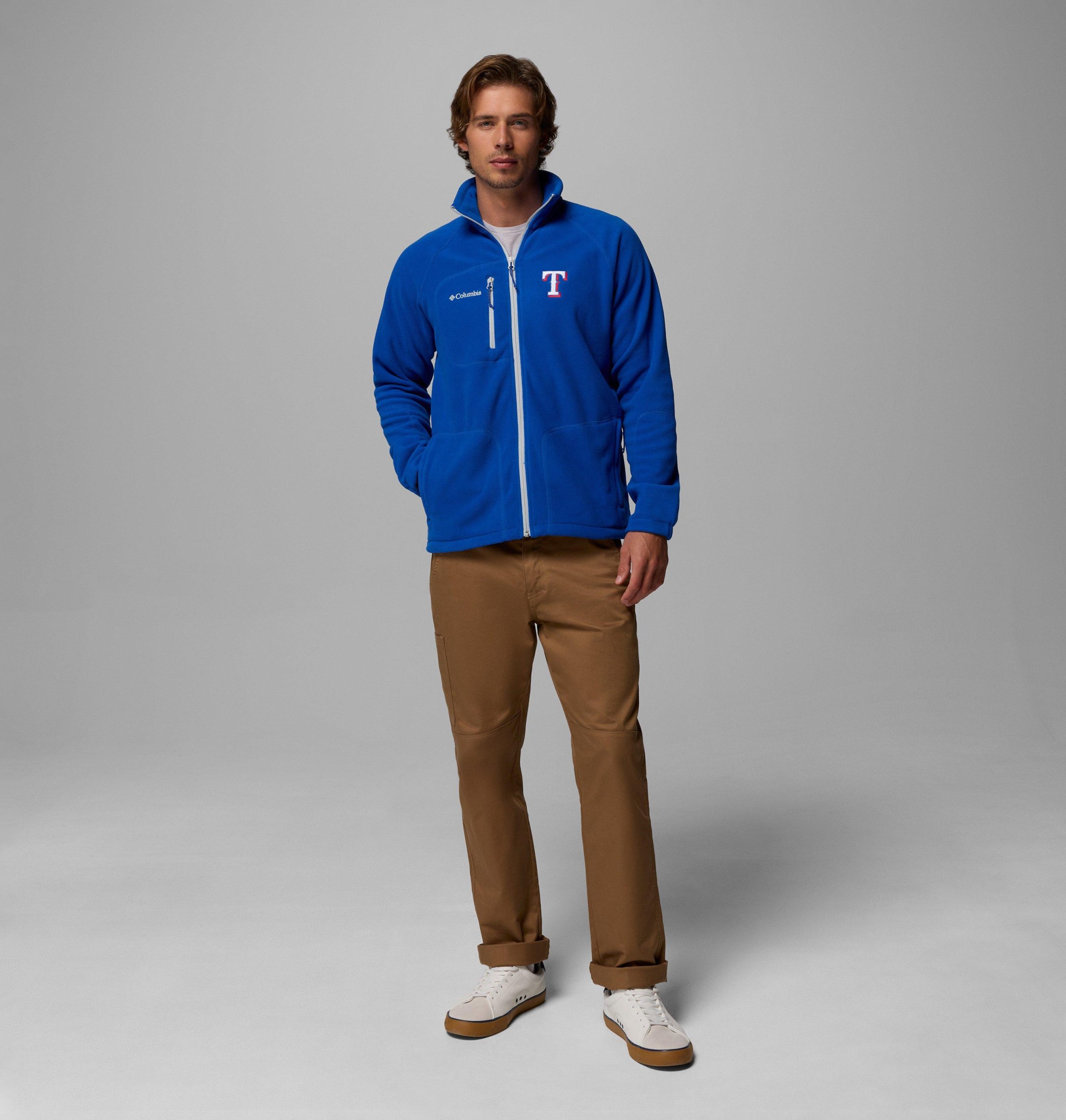 mlb fast trek ii full zip fleece - texas rangers