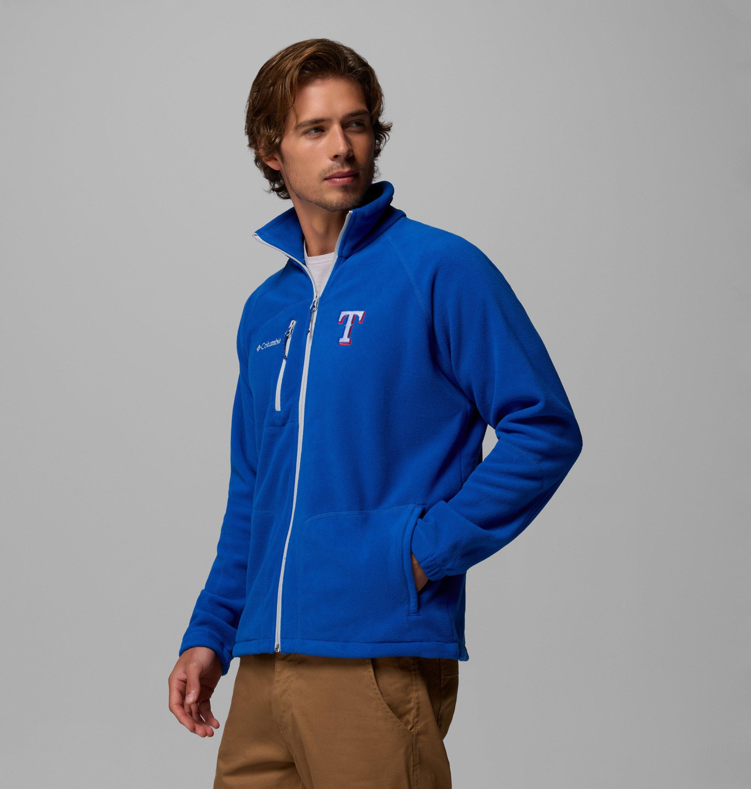 mlb fast trek ii full zip fleece - texas rangers
