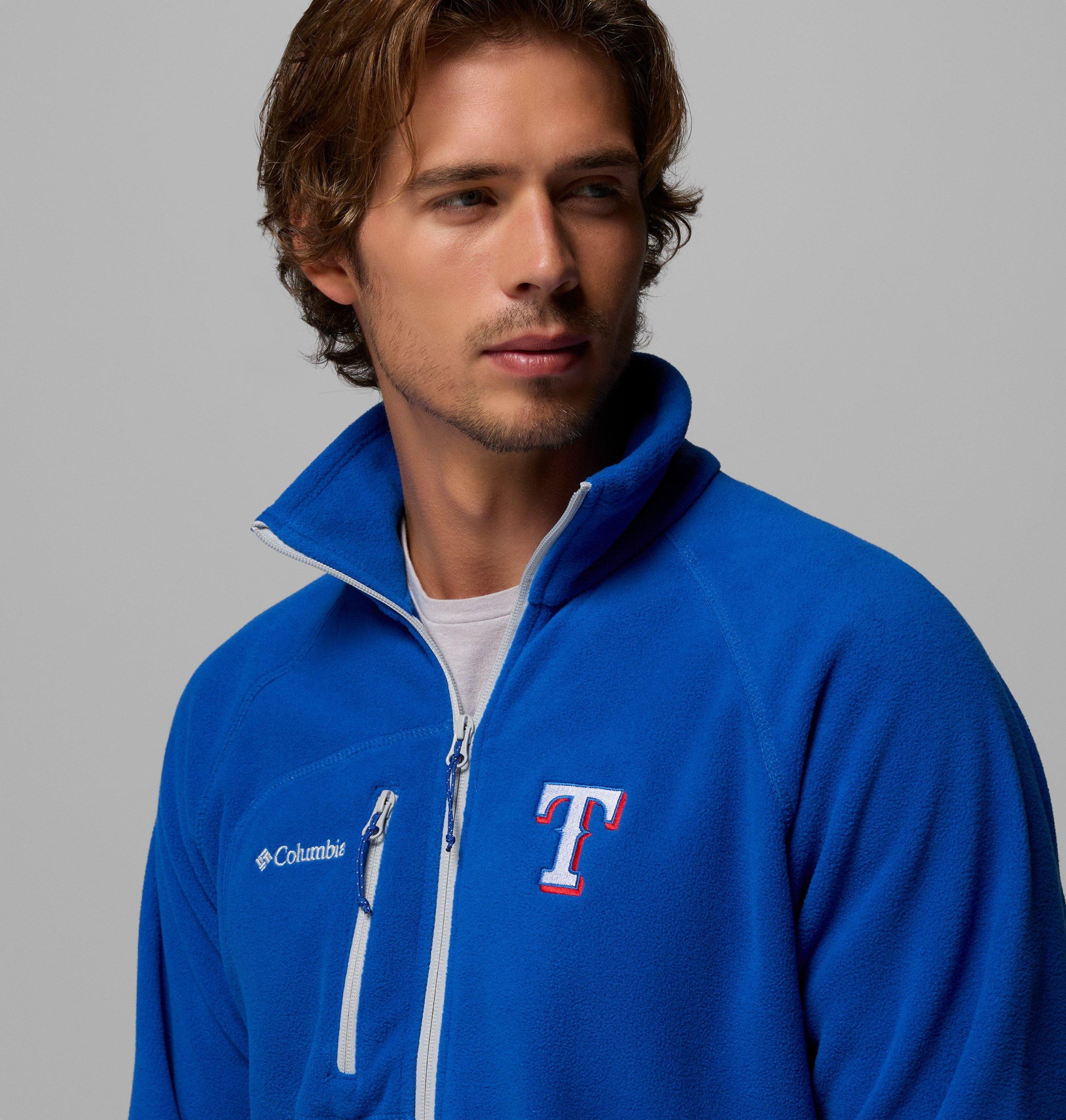 mlb fast trek ii full zip fleece - texas rangers