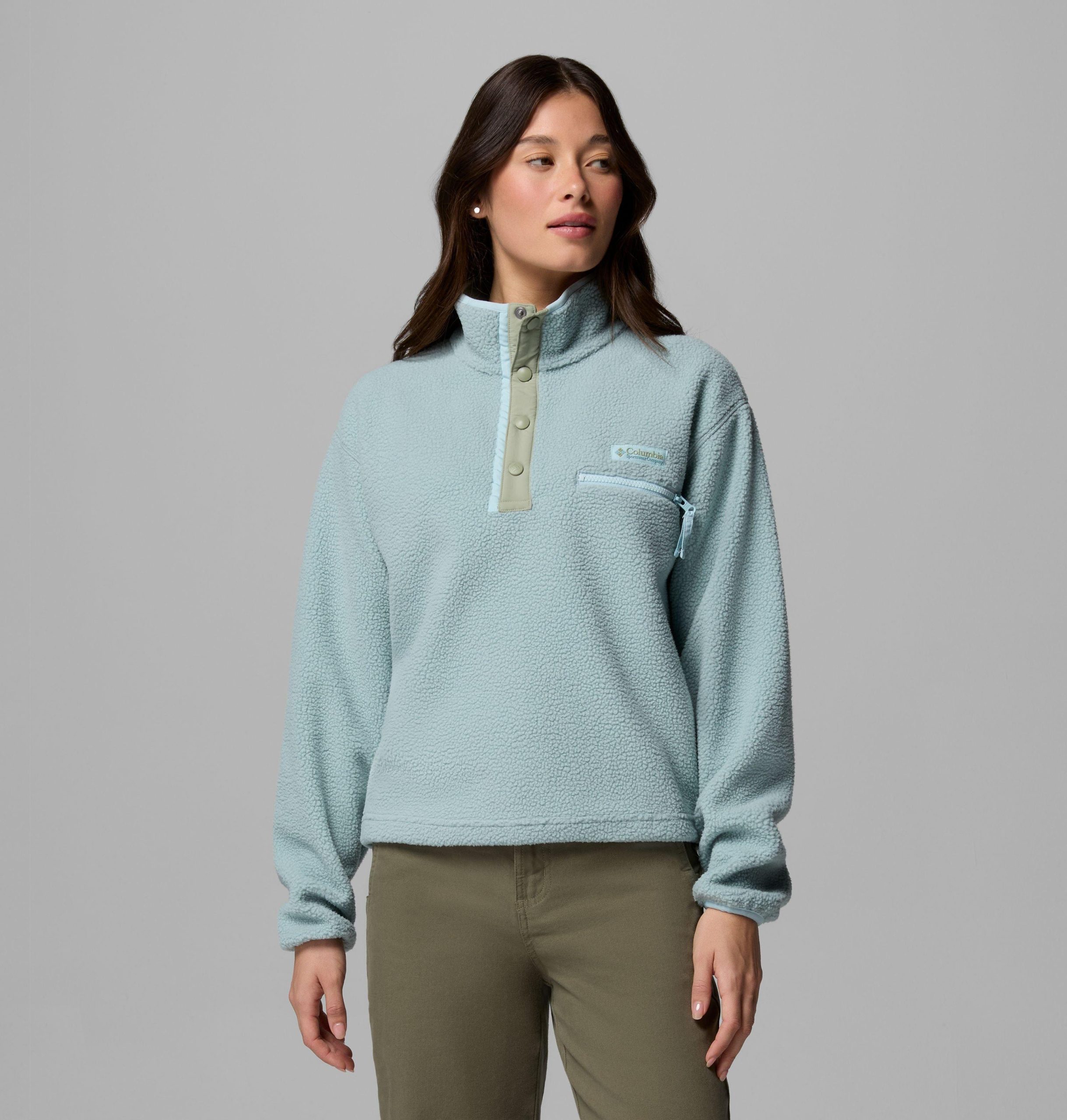 dame helvetia ii cropped half snap fleece pullover