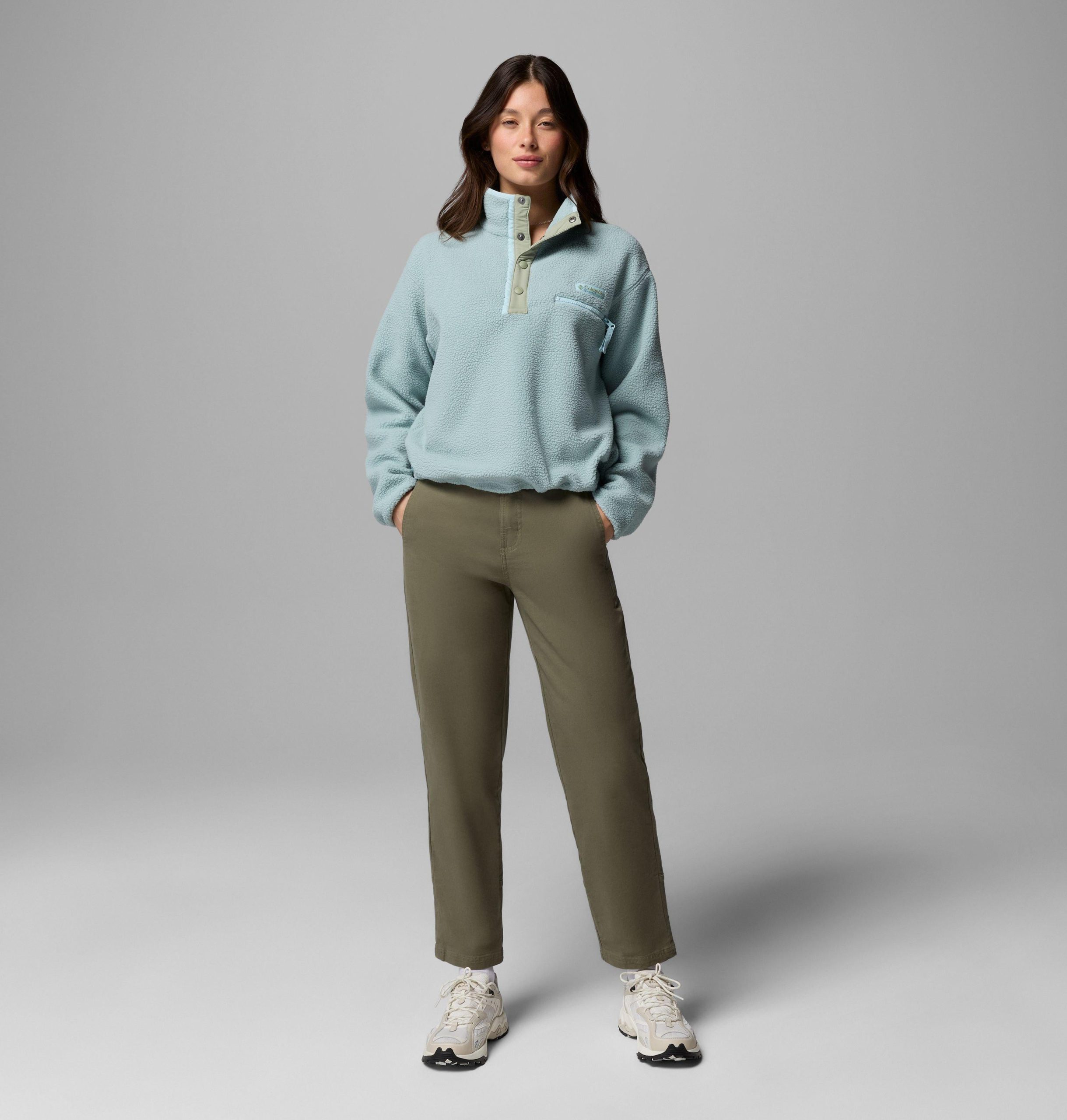 dame helvetia ii cropped half snap fleece pullover