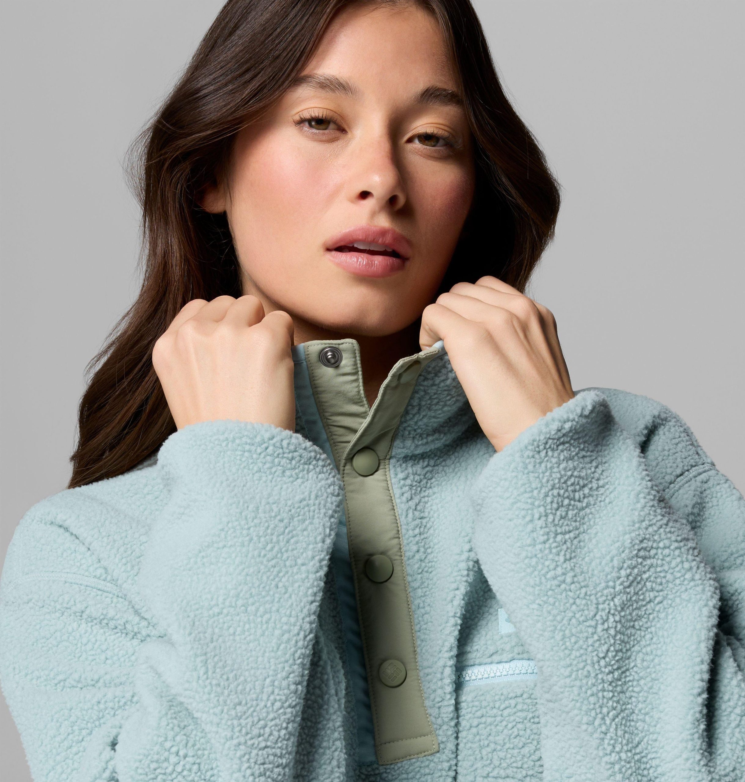 dame helvetia ii cropped half snap fleece pullover