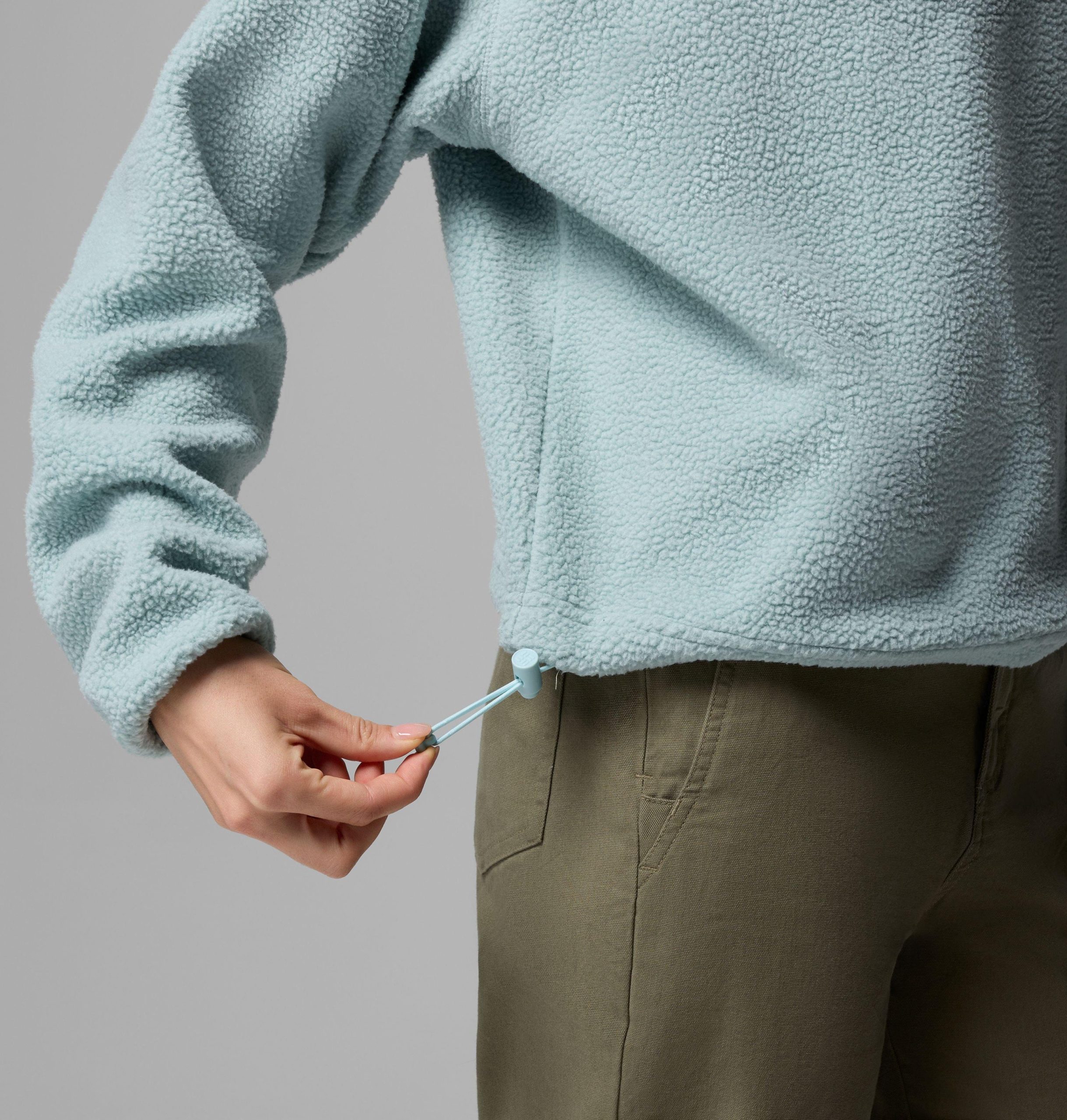 dame helvetia ii cropped half snap fleece pullover