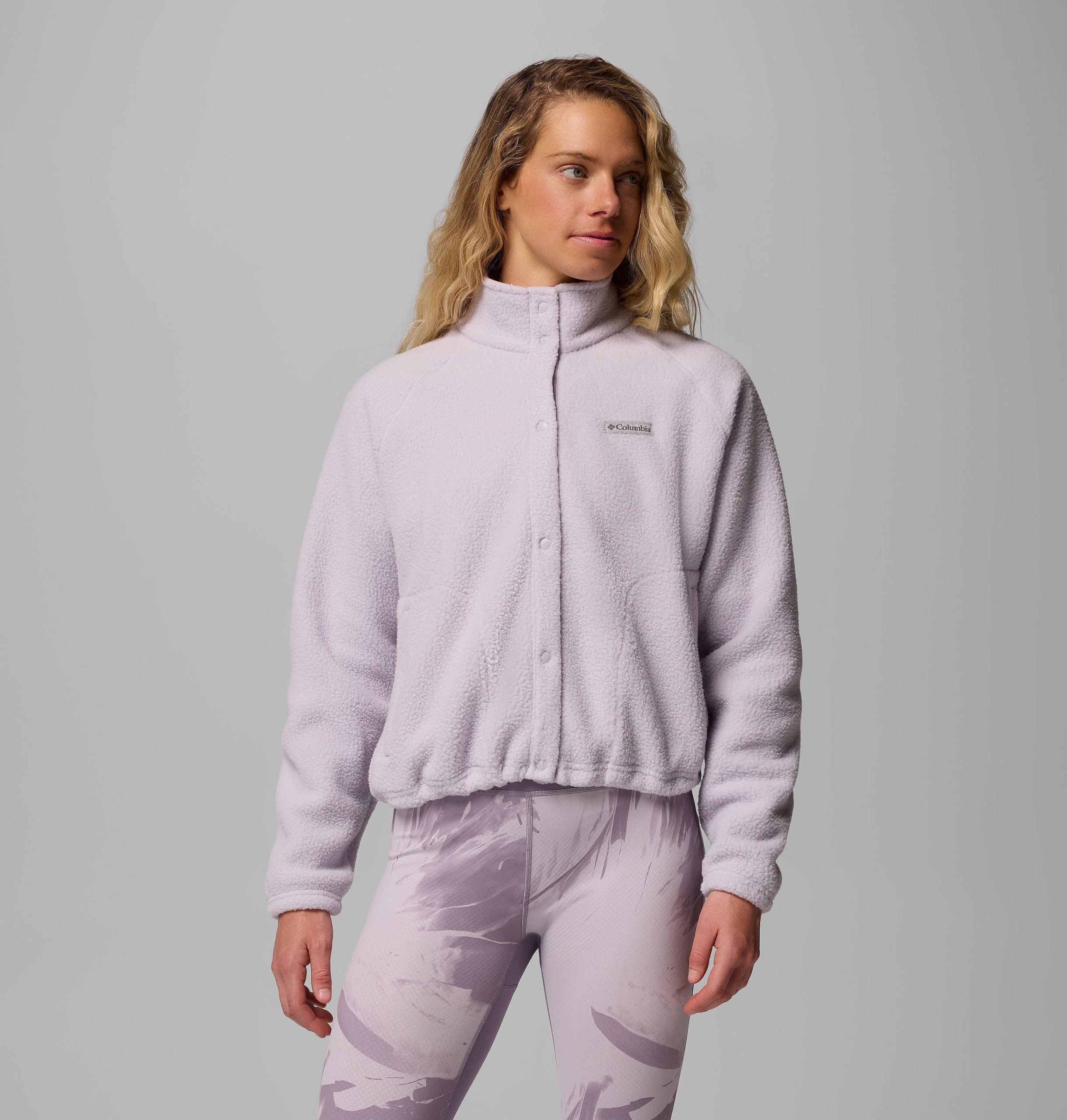 dame jasper ridge pebbled fleece full snap