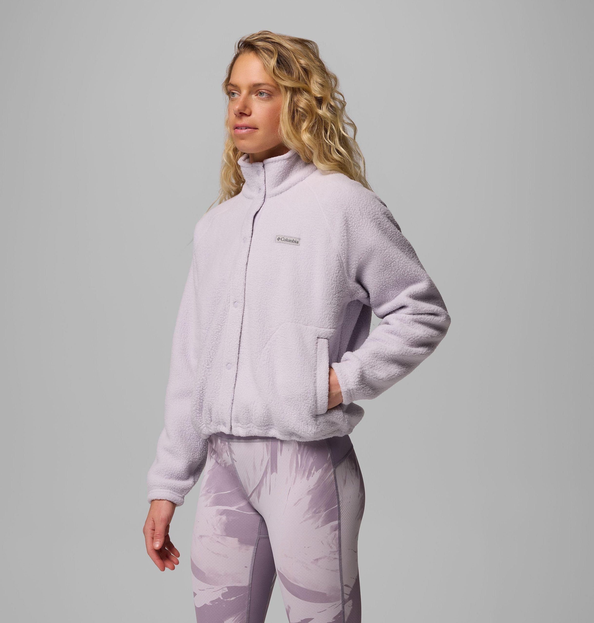 dame jasper ridge pebbled fleece full snap