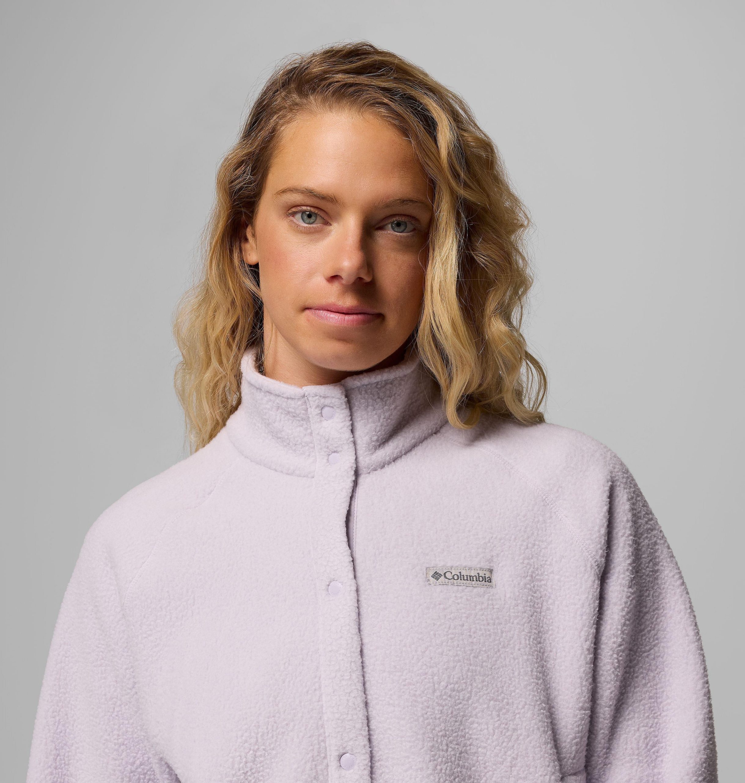 dame jasper ridge pebbled fleece full snap