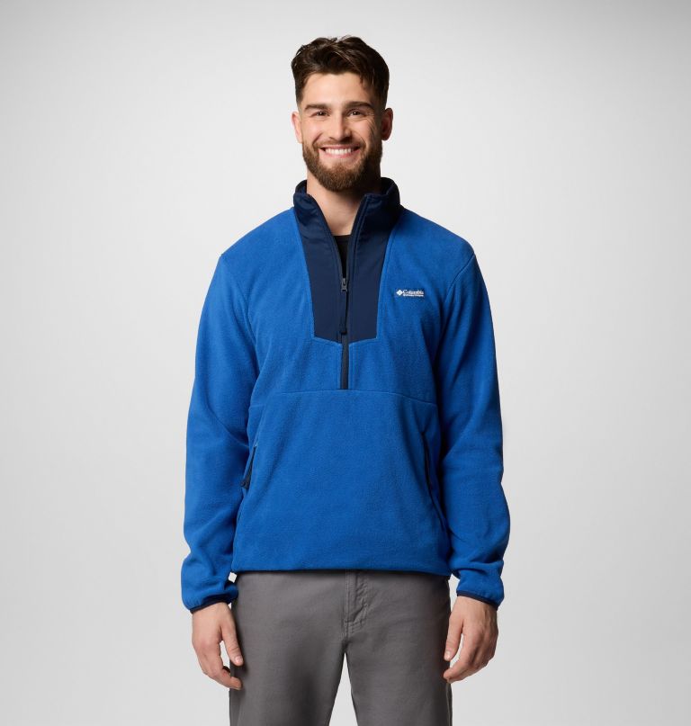 herre sequoia grove fleece med kort glidelås