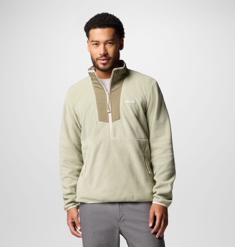 herre sequoia grove fleece med kort glidelås