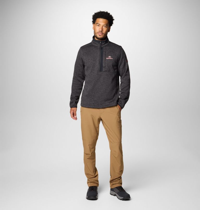 herre college genser weather fleece half zip – georgia