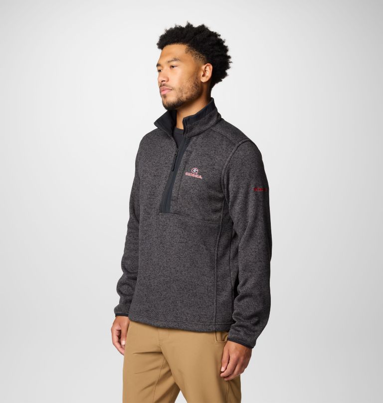 herre college genser weather fleece half zip – georgia
