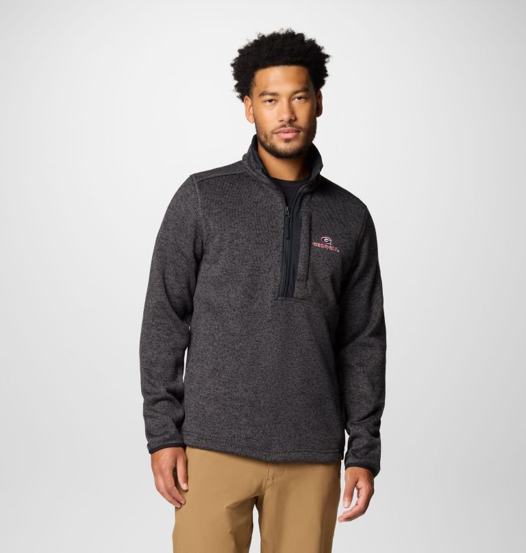 herre college genser weather fleece half zip – georgia
