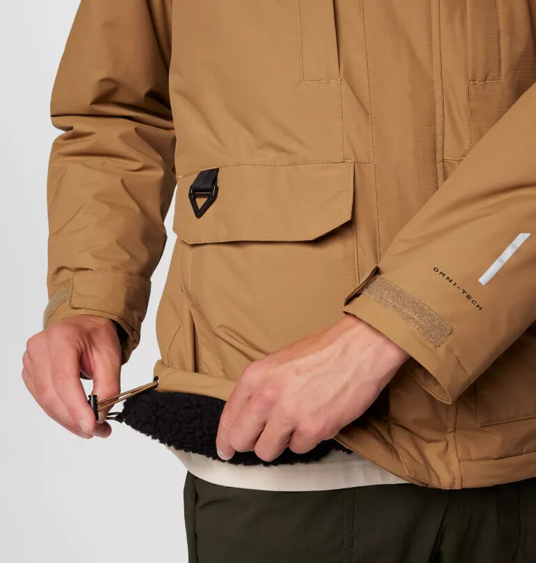 landroamer sherpa-fôret jakke for menn