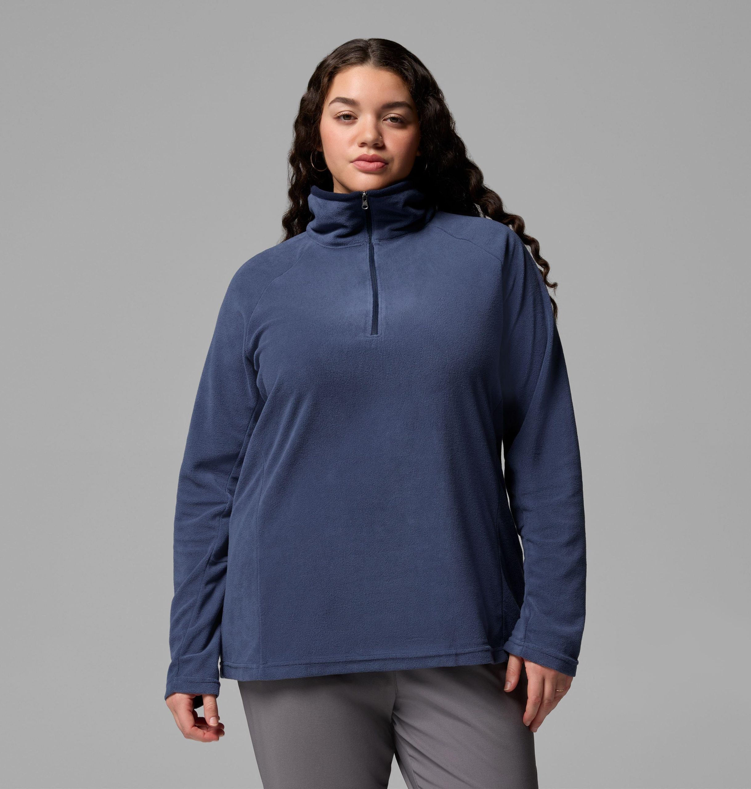 dame glacial iv halv glidelås fleece – plus size