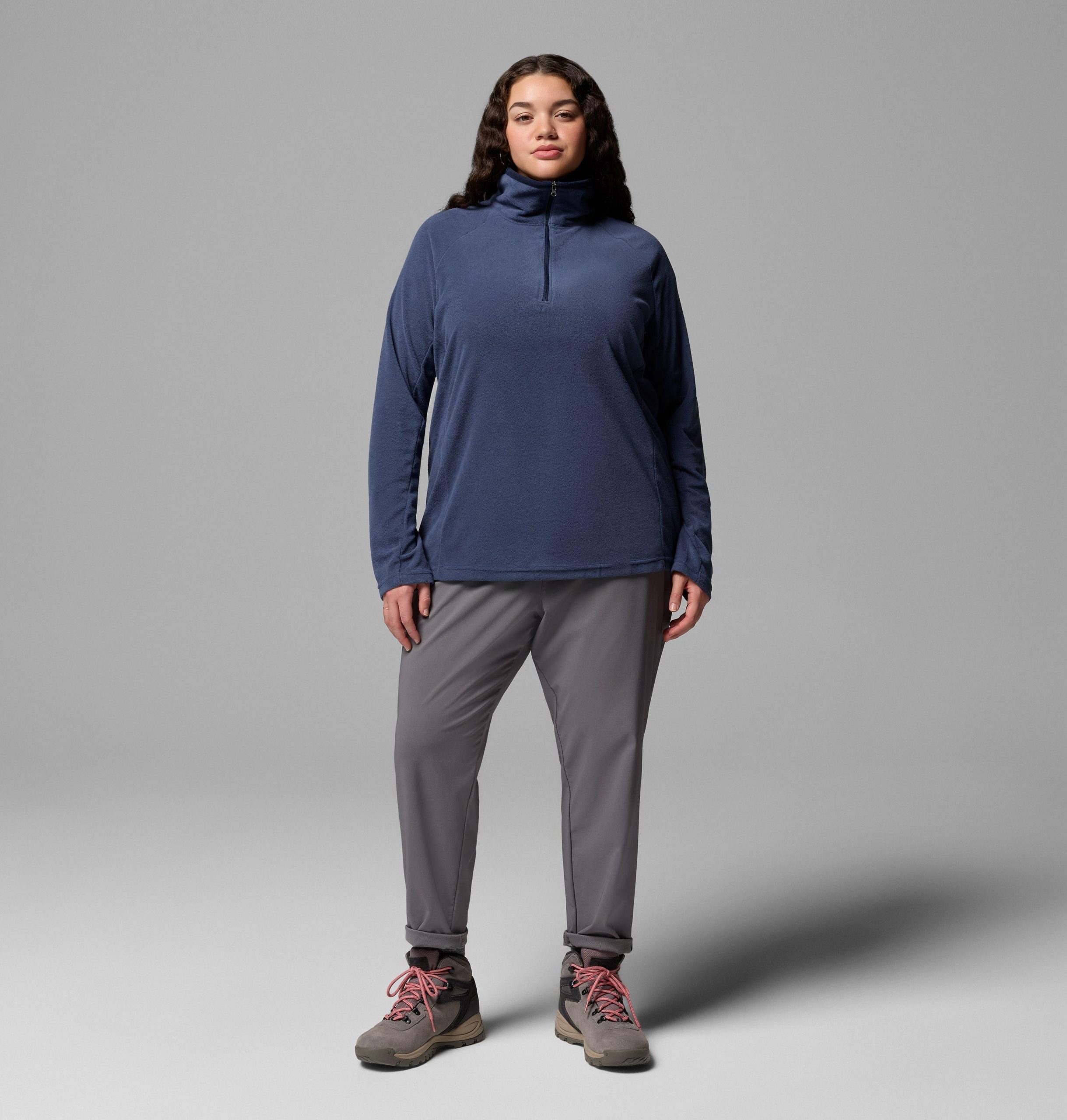 dame glacial iv halv glidelås fleece – plus size