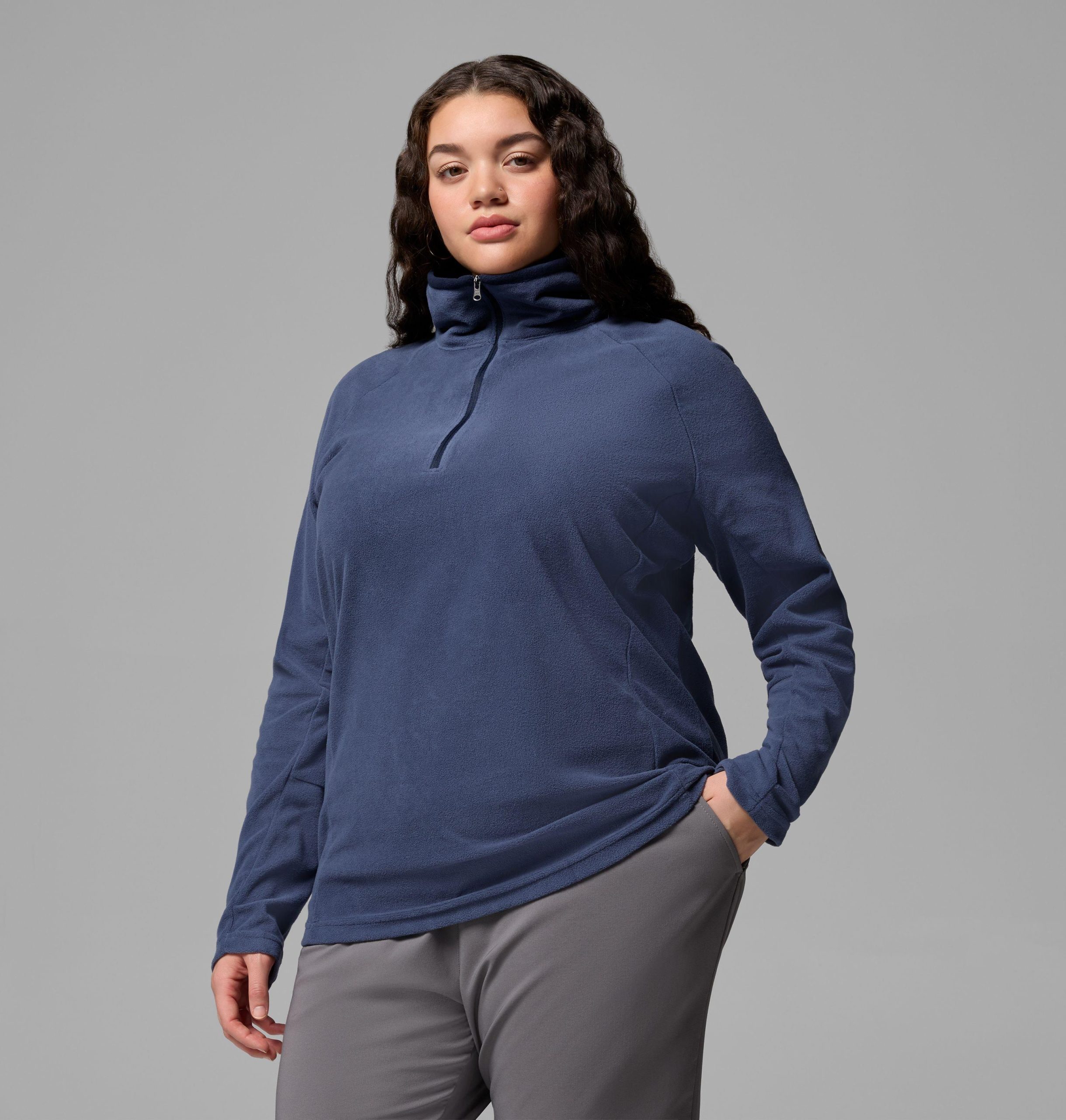 dame glacial iv halv glidelås fleece – plus size