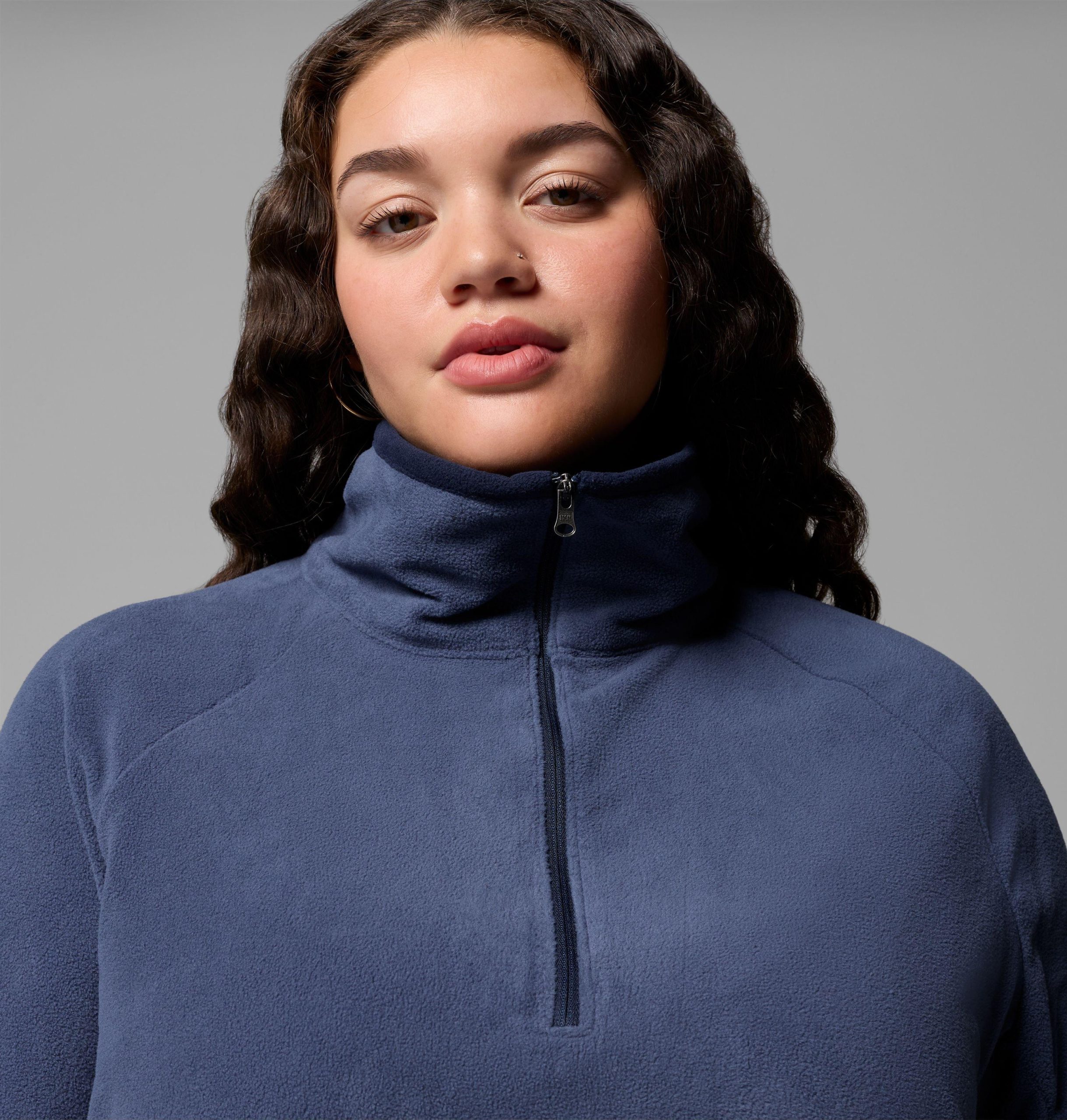 dame glacial iv halv glidelås fleece – plus size