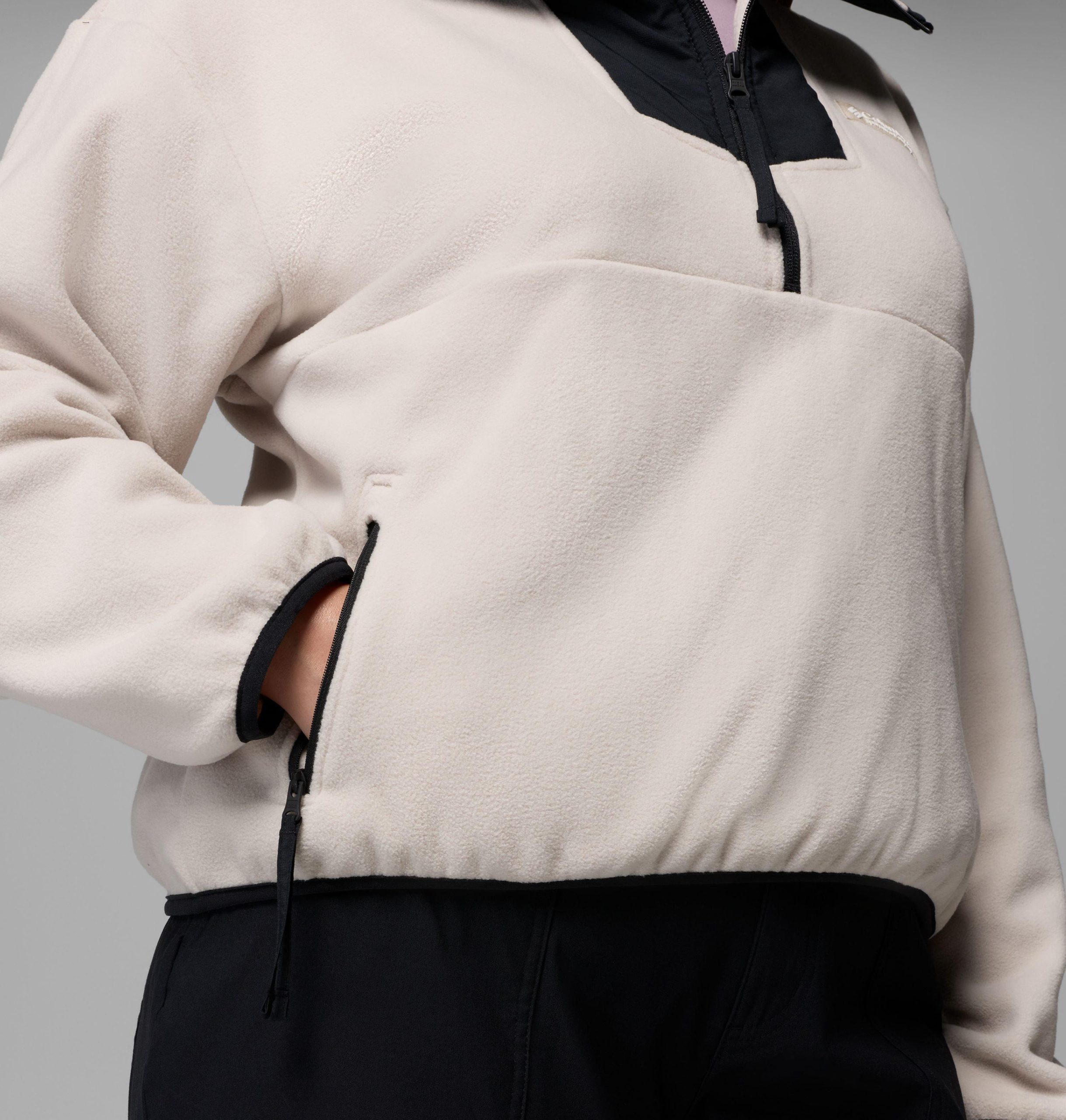 dame sequoia grove fleece med halv glidelås – plus size