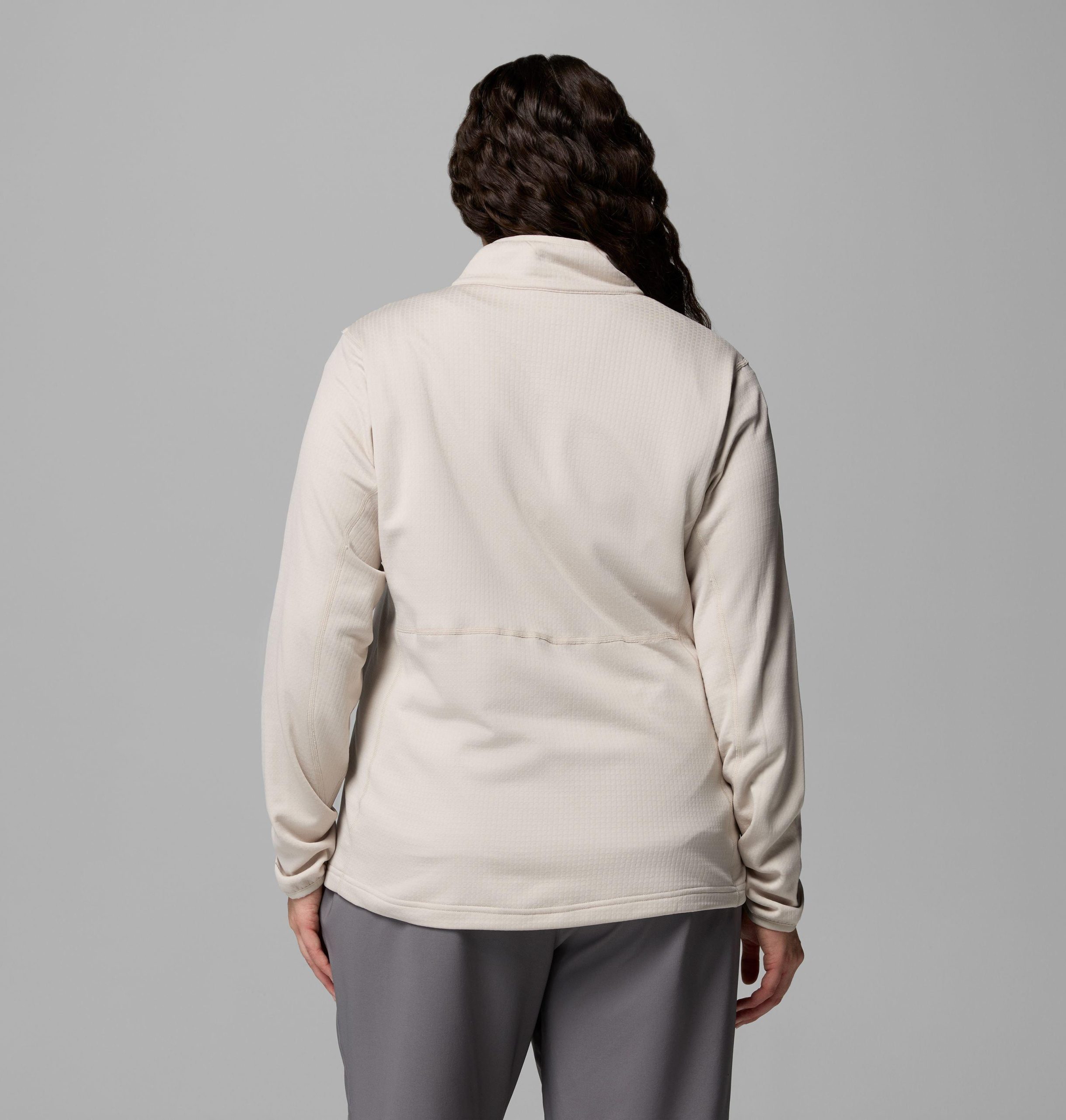 essential hike grid fleece half zip jakke til dame – plus size